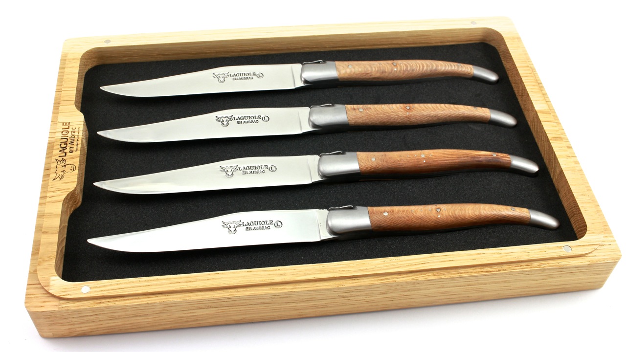 Platane-4-er Laguiole en Aubrac Platane Laguiole Steakmesser Set
