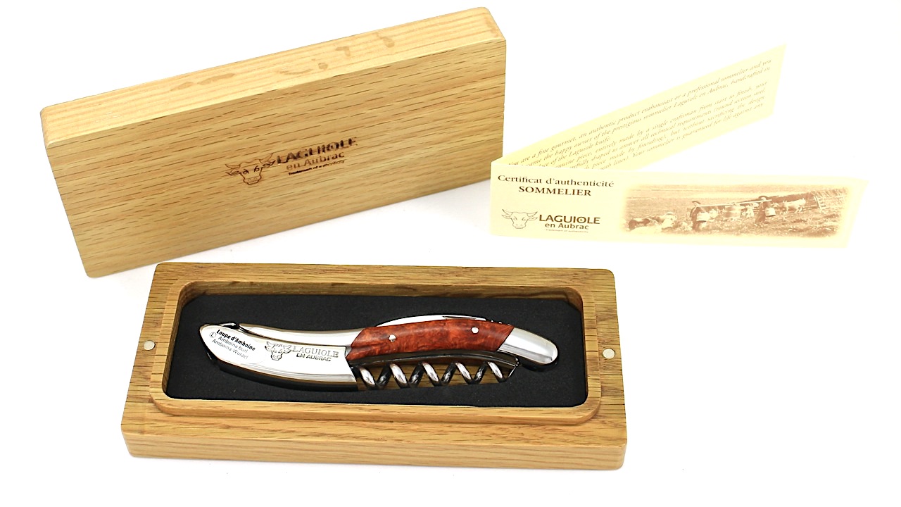 Laguiole en Aubrac Laguiole Sommelier knife Amboina shiny