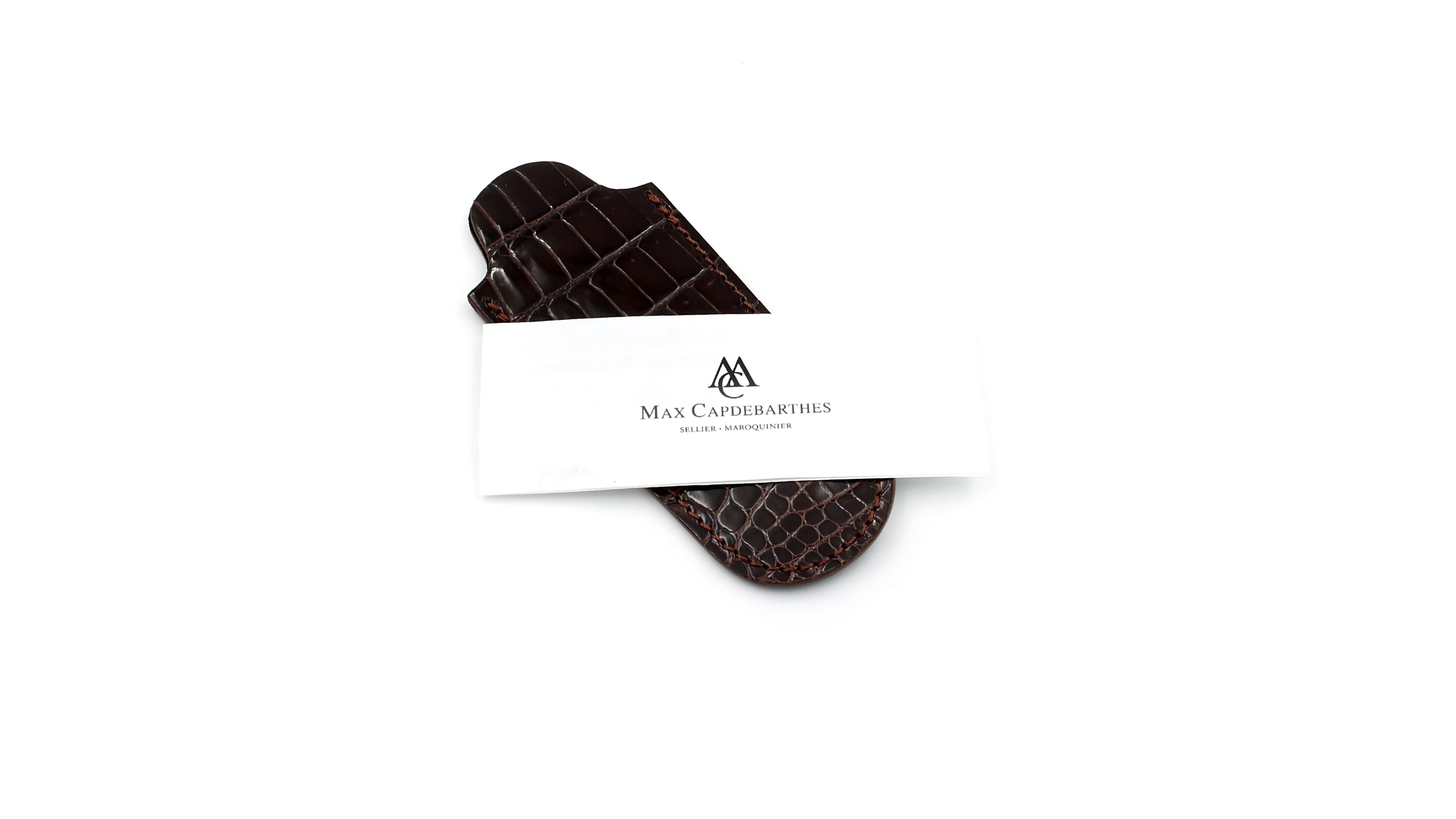 MAX CAPDEBARTHES Stecketui POCHE Krokoleder braun 11 cm 