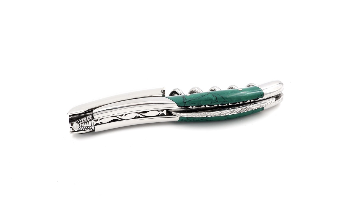 Laguiole en Aubrac Laguiole Sommelier knife jade stone