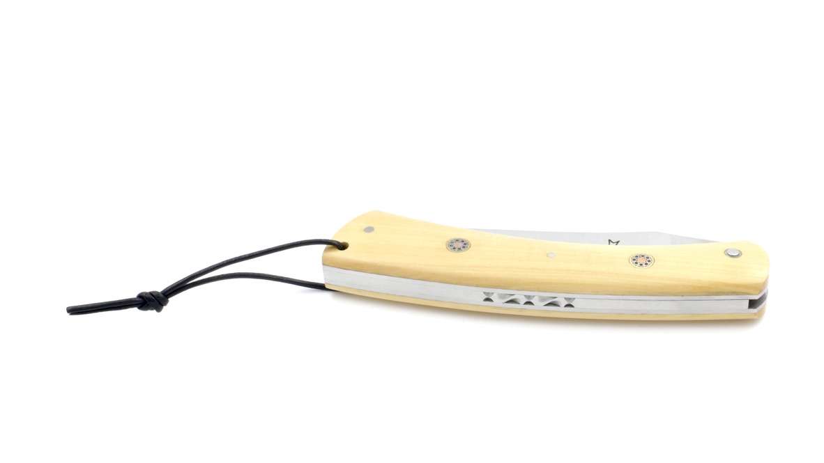 F6D74BEF-2563-40A3-BD8E-0F24817FD5B2_1_105_c Laguiole en Aubrac CAMEMBERT knife boxwood mosaik pins