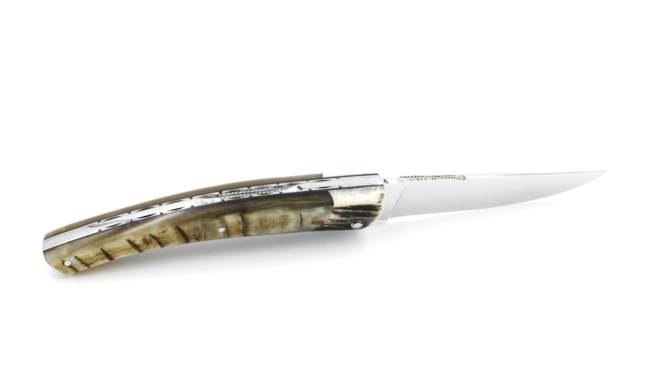 ARBALETE G. David  Thiers knife stag horn / ram horn