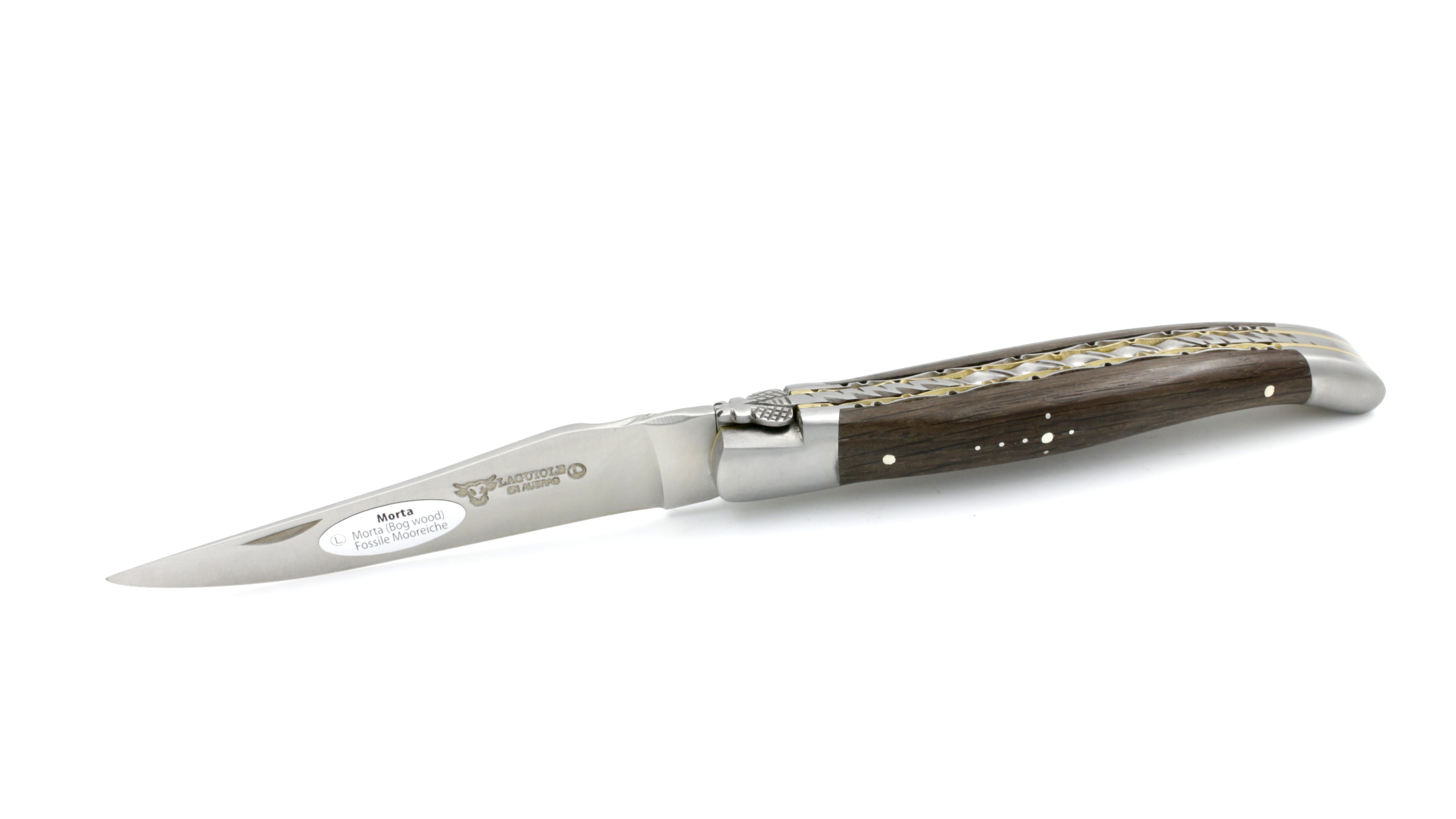 Laguiole en Aubrac Mooreiche Messingplatine Doppelplatine 12 cm (2)