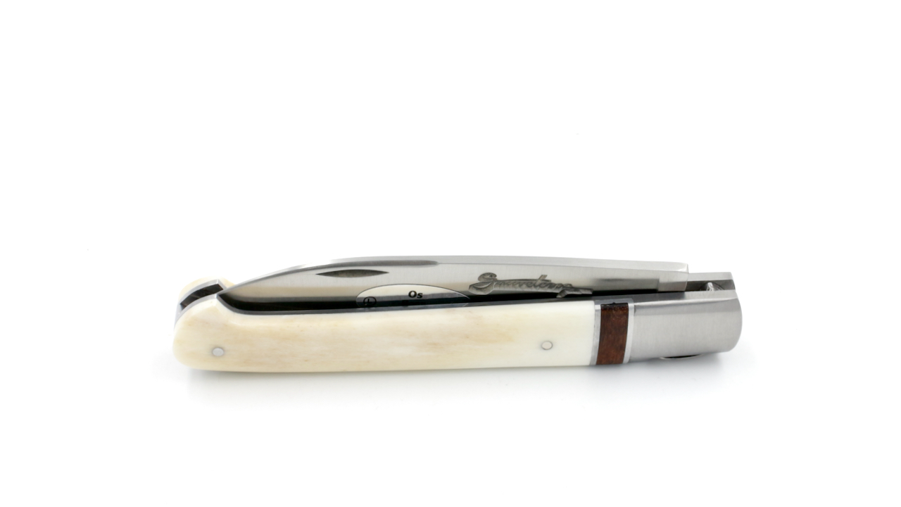 Sauveterre knife buffalobone inlay snakewood