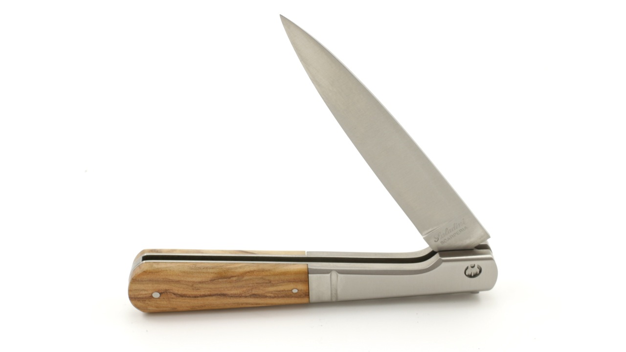 Saladini knife VENDETTA bolsters olivewood