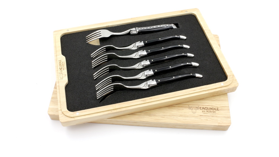 Laguiole en Aubrac Laguiole dessert forks buffalo horn 