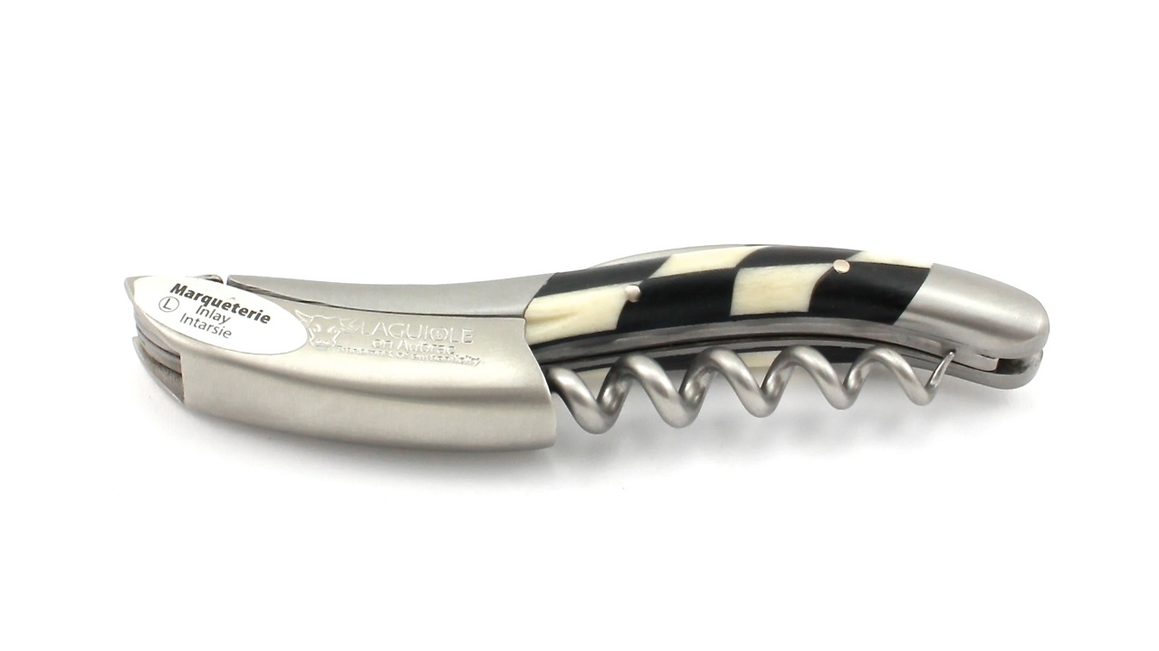 Laguiole en Aubrac Laguiole Sommelier knife Ebony/Bone Marqueterie