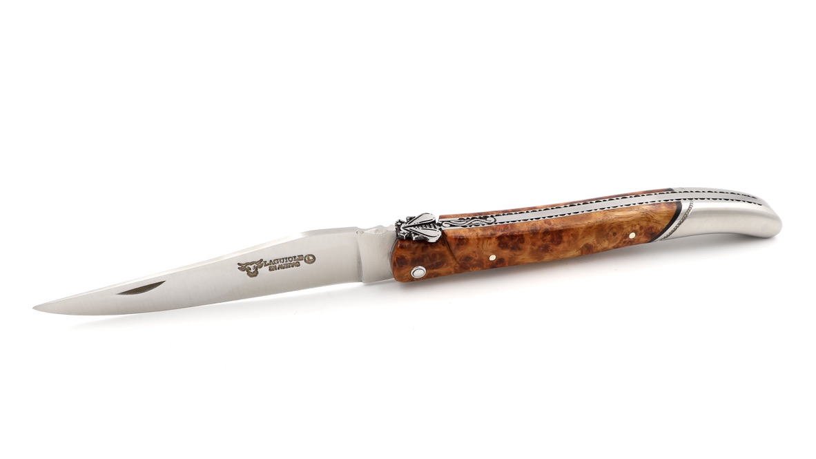 Laguiole en Aubrac Laguiole knife gold-amboina burlwood