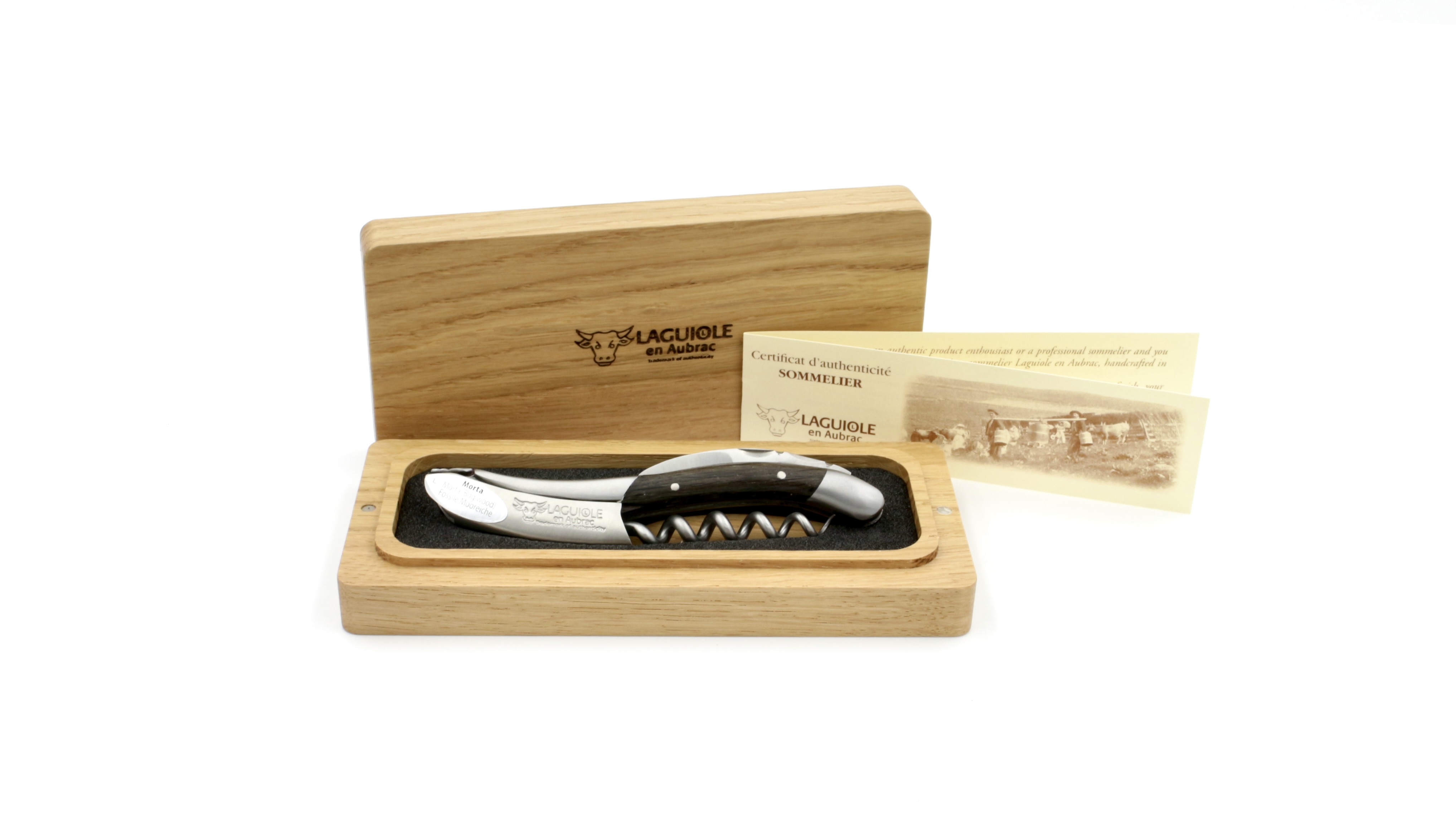 Laguiole en Aubrac Sommeliermesser fossile Mooreiche