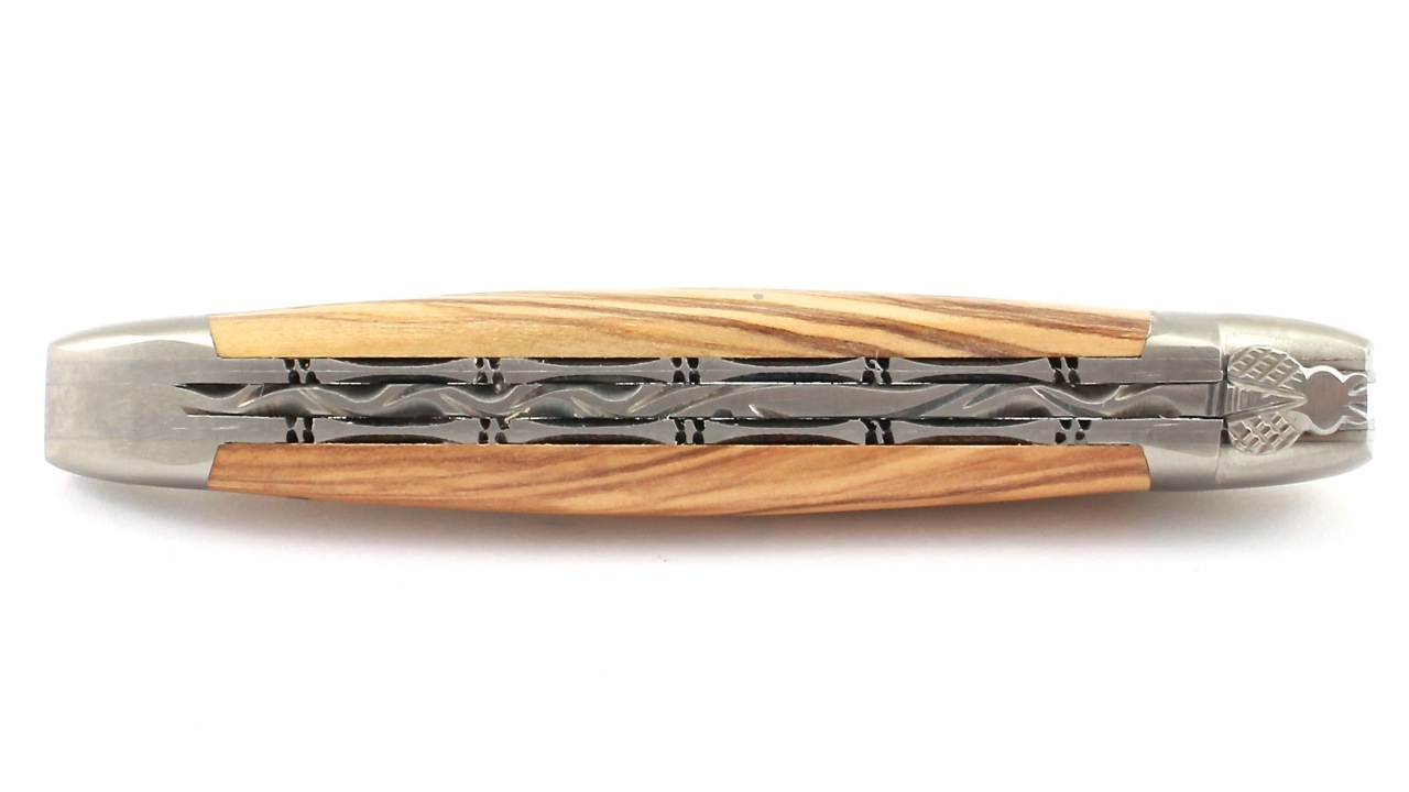 Laguiole en Aubrac Olivenholz Doppelplatine 12 cm