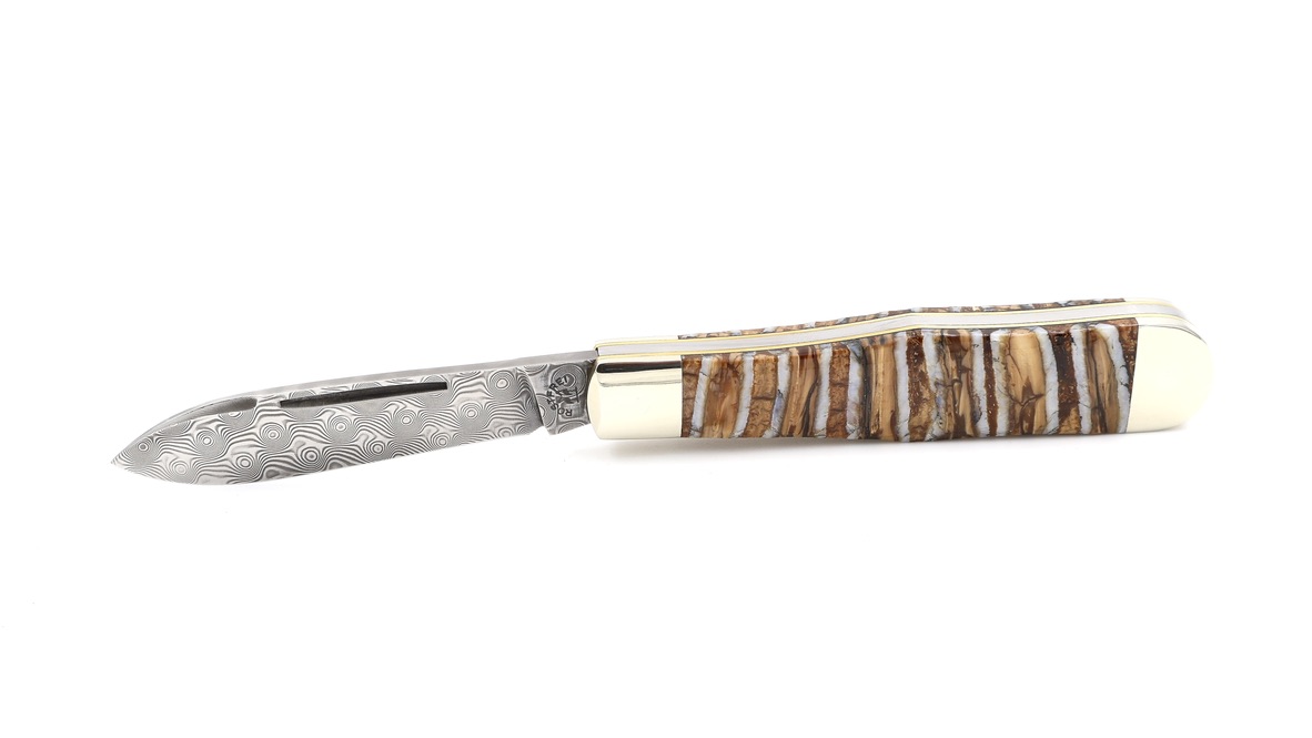 Robert Klaas Flaschen-Erl mammoth molar stainless damascus blade