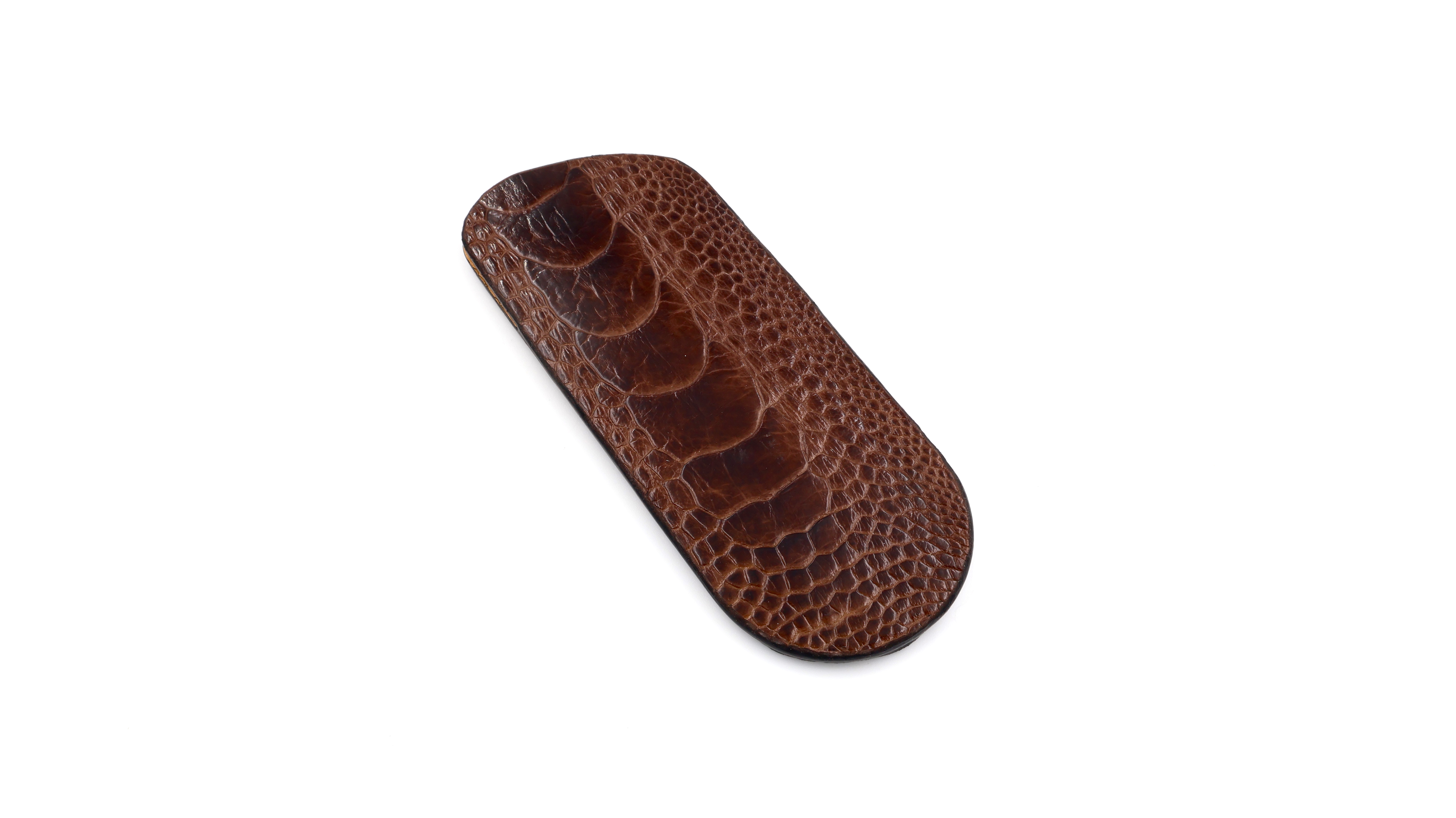 Atelier N°7 ostrichleg leather darkbrown 14 cm