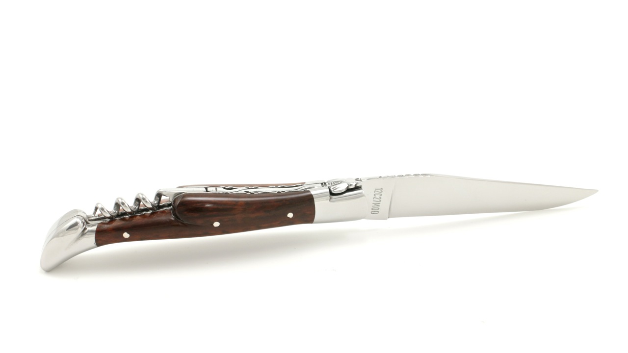 Laguiole en Aubrac Amourette/Schlangenholz guillochiert Korkenzieher 12 cm