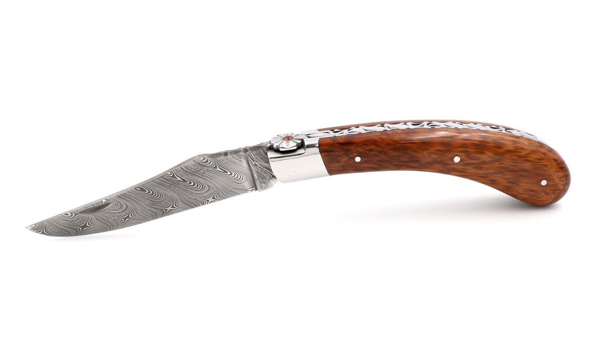 Fontenille Pataud Capuchadou chiseled amourette wood & damascus 12 cm