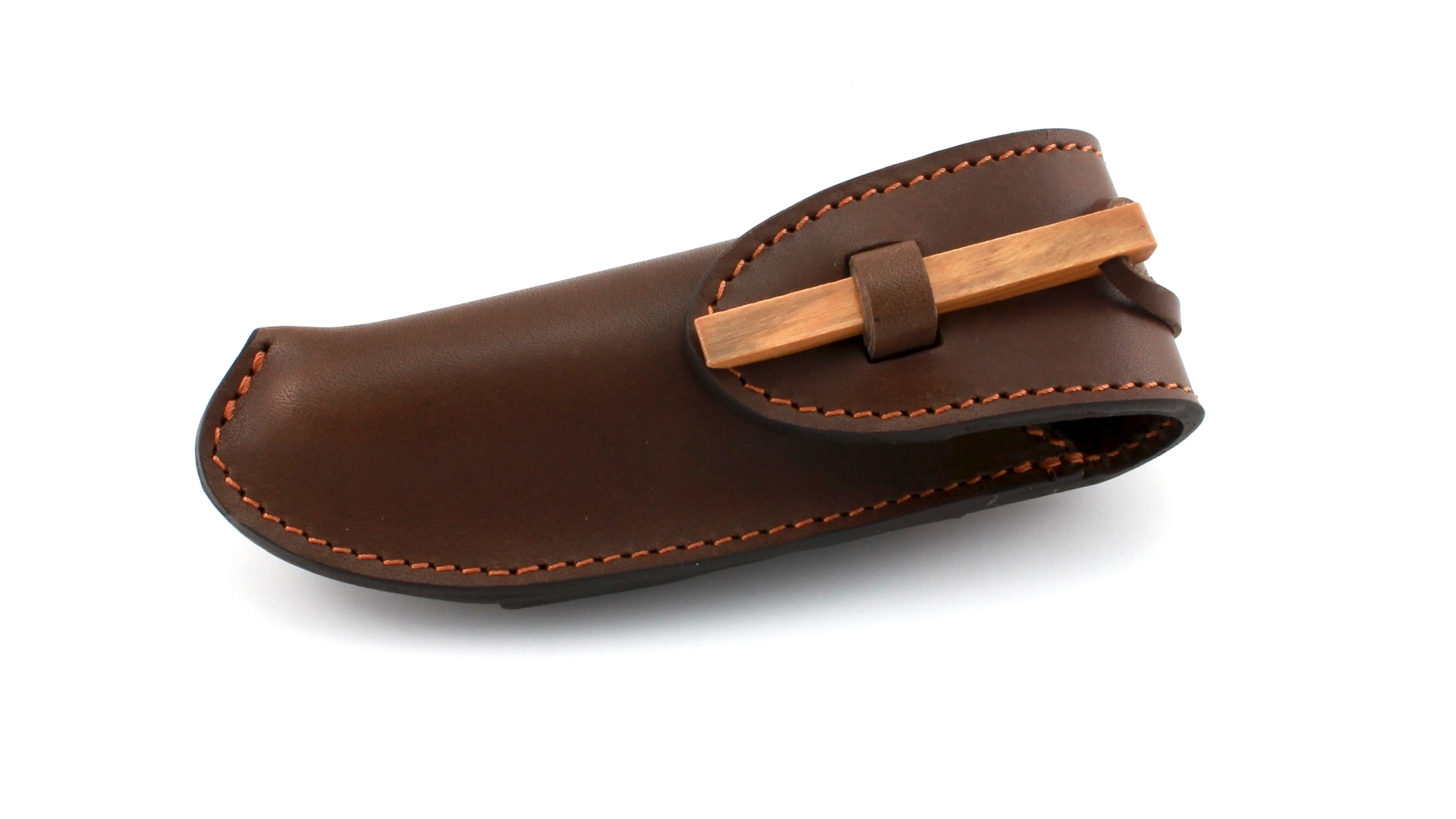 Laguiole-Trappeur-11cm-choco Gürteletui Laguiole TRAPPEUR von Max Capdebarthes