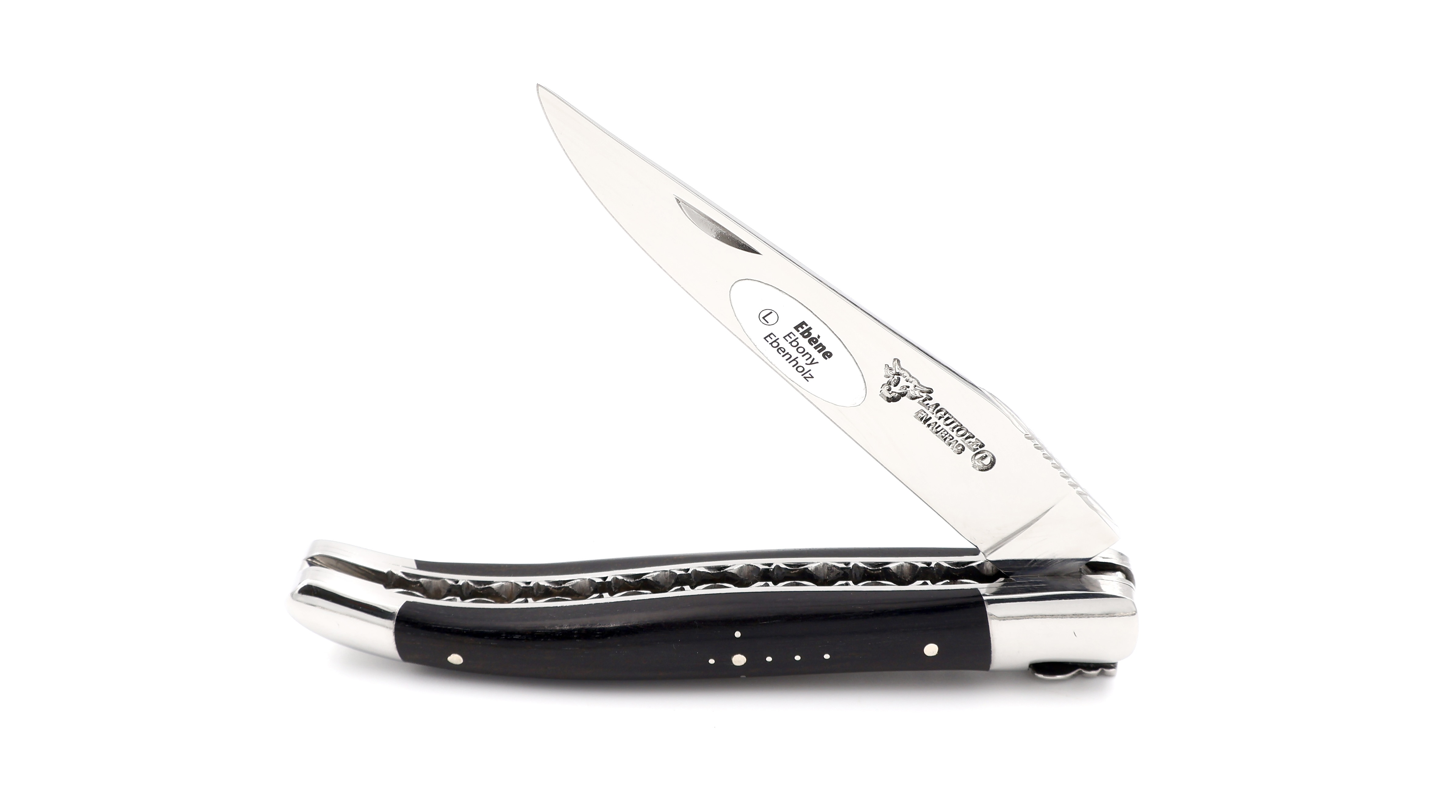Laguiole en Aubrac doubleplate knife Ebony 12 cm