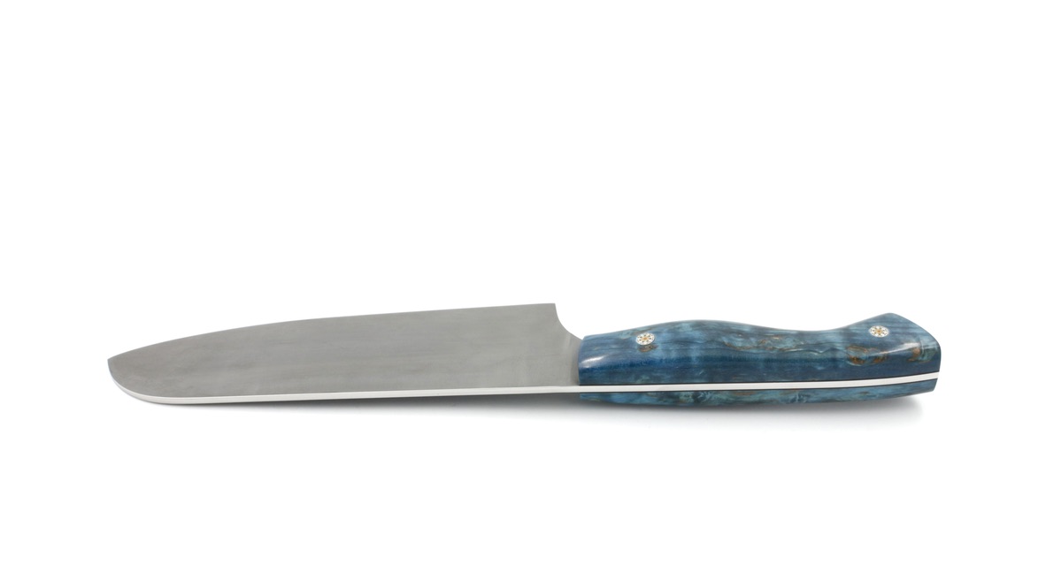 KLEOS Prestige Kochmesser SANTOKU Maserbirke stonewashed Klinge 14C28N(1)