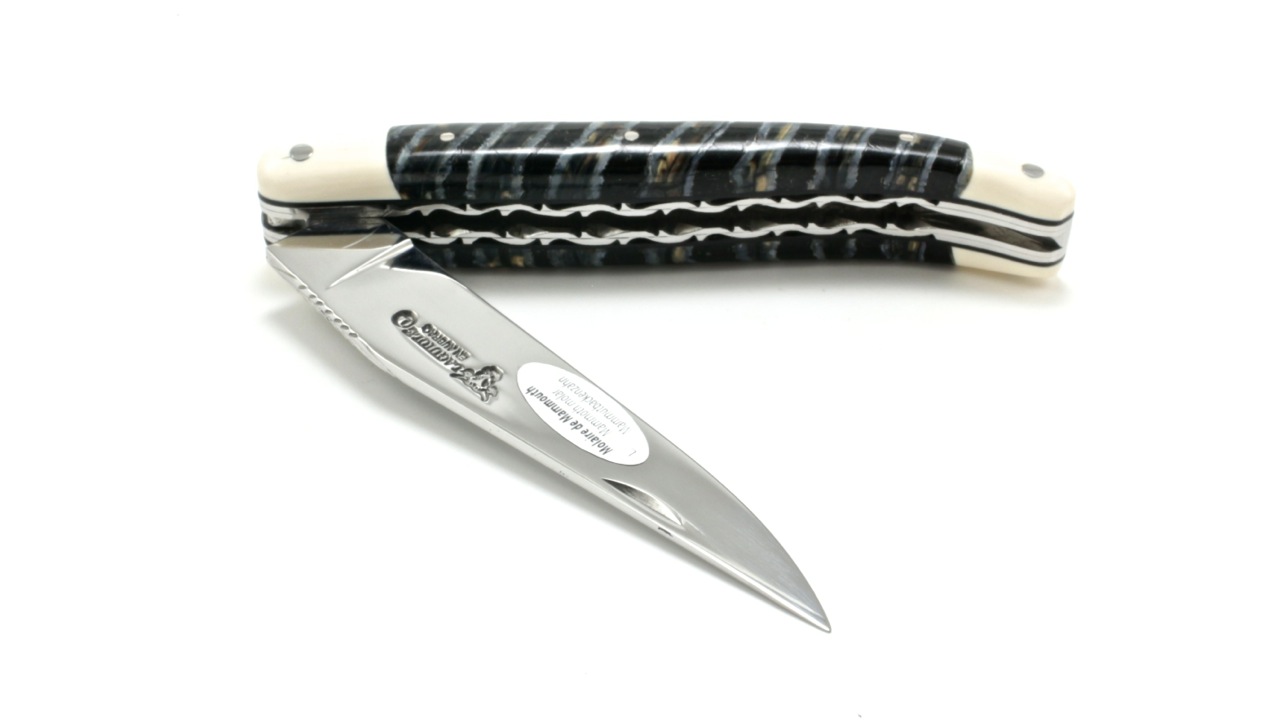 Laguiole en Aubrac Mammutbackenzahn, Backen Mammutelfenbein Doppelplatine 12 cm