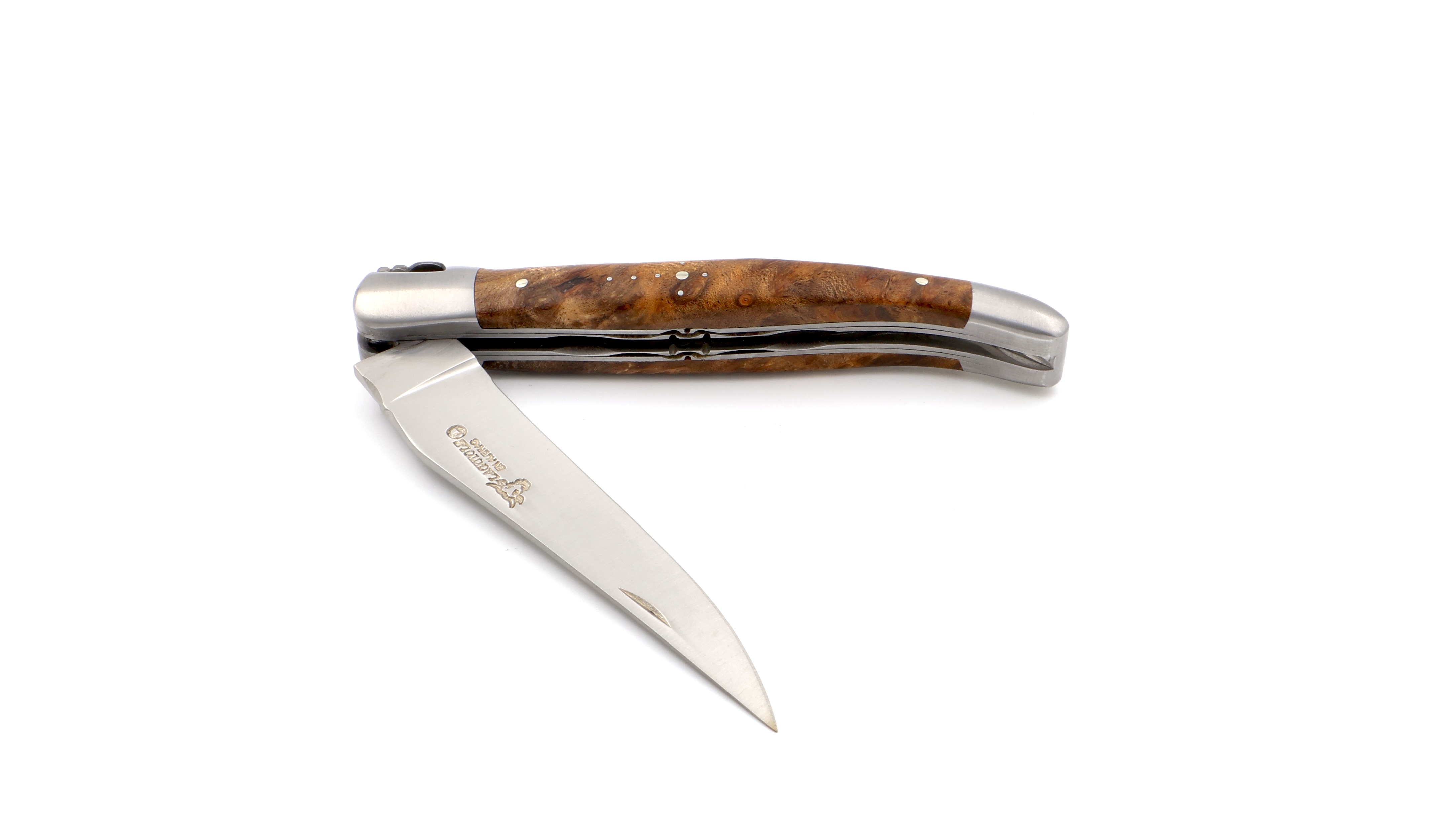 Laguiole en Aubrac doubleplate knife albizia wood 12 cm