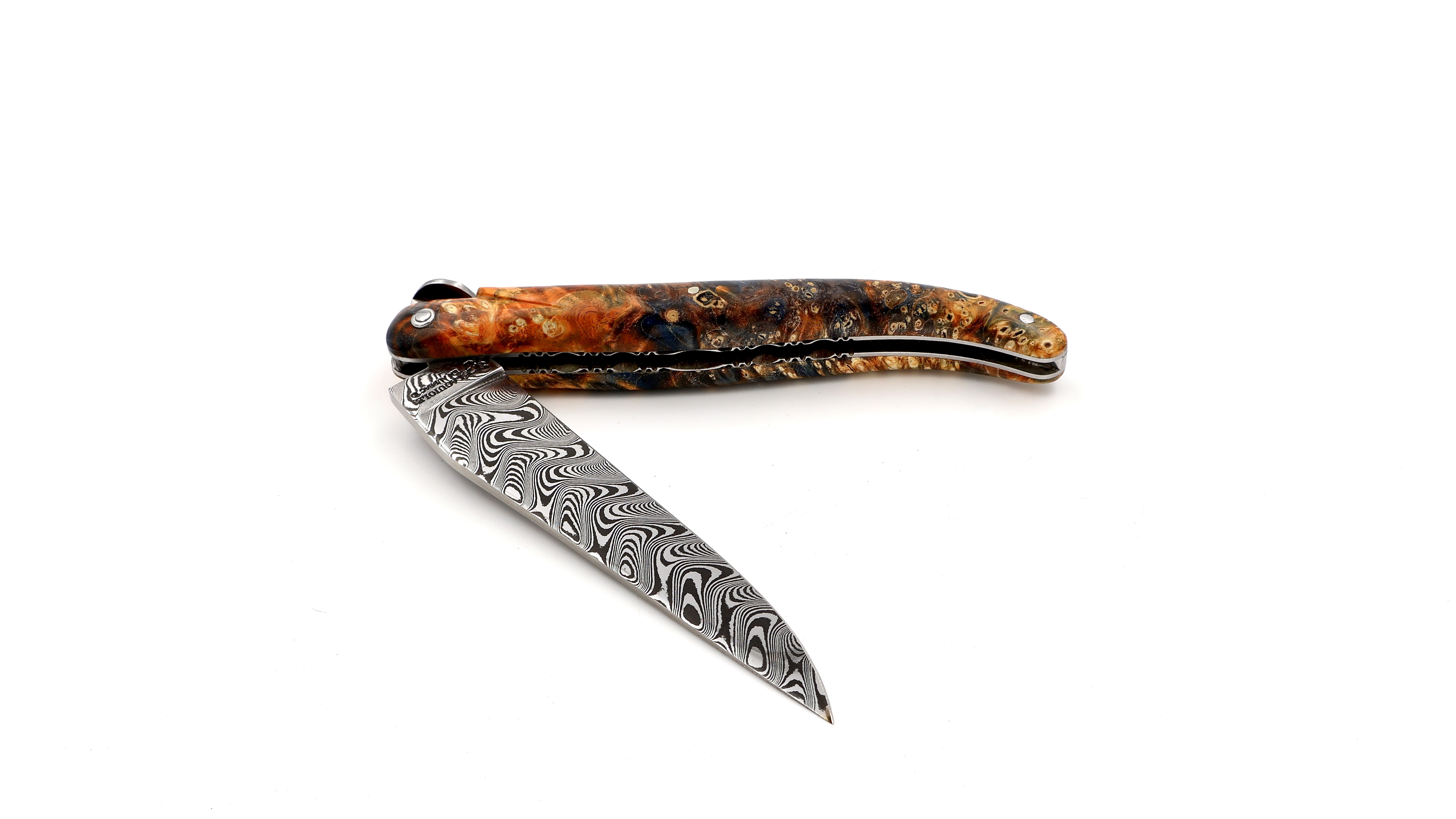 Laguiole en Aubrac Laguiole elder burl with EARTH bee DSC® Carbon damascus 12 cm Laguiole en Aubrac Laguiole elder burl with EARTH bee DSC® Carbon damascus 12 cm