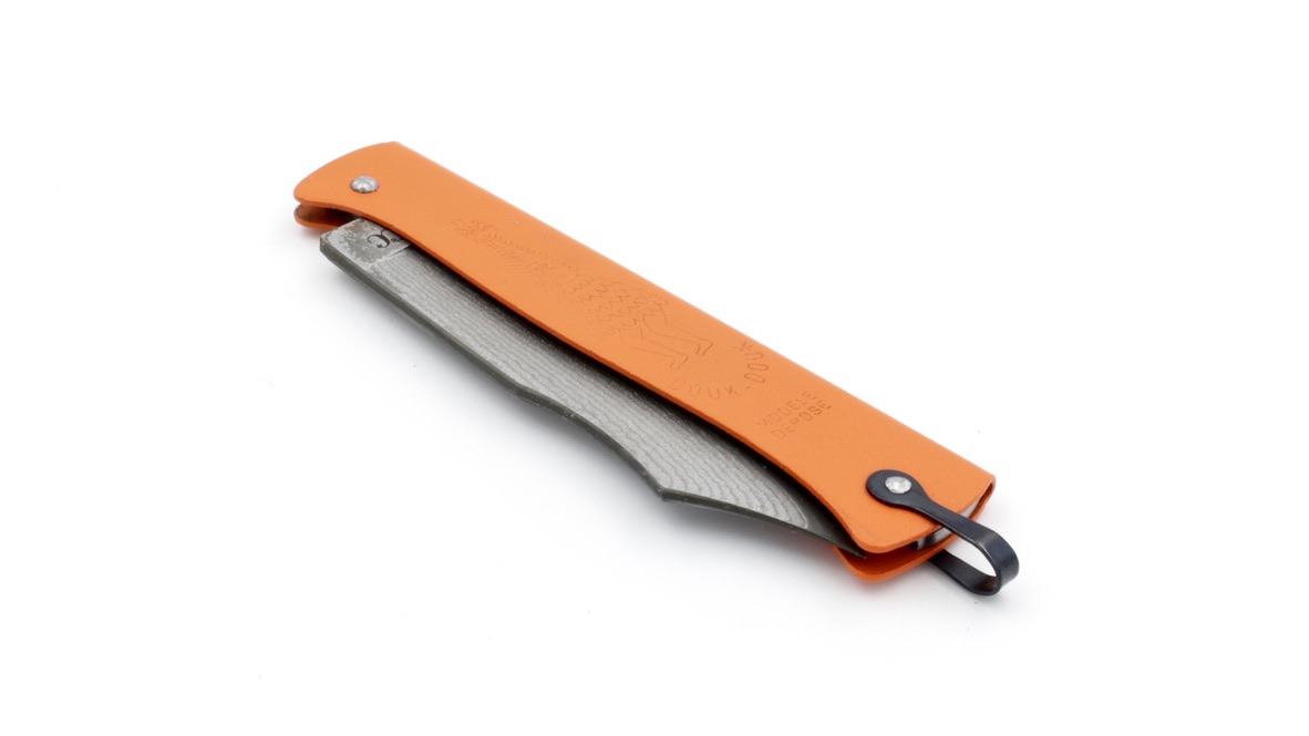 Cognet DOUK-DOUK knife 11 cm TAKEFU VG10 damascus orange