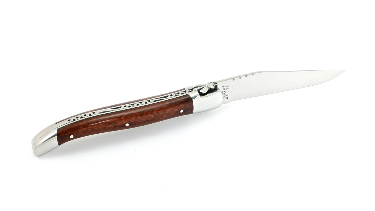 Honoré Durand Laguiole knife Prestige Amourette/Snakewood 12 cm 14C28 Sandvik