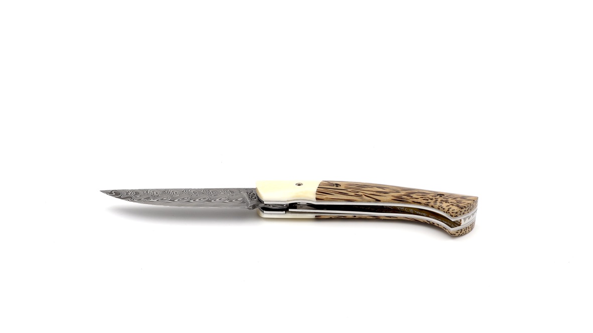 MANU LAPLACE 1515 ZULU buffalobone palmwood damascusblade MANU LAPLACE 1515 ZULU buffalobone palmwood damascusblade
