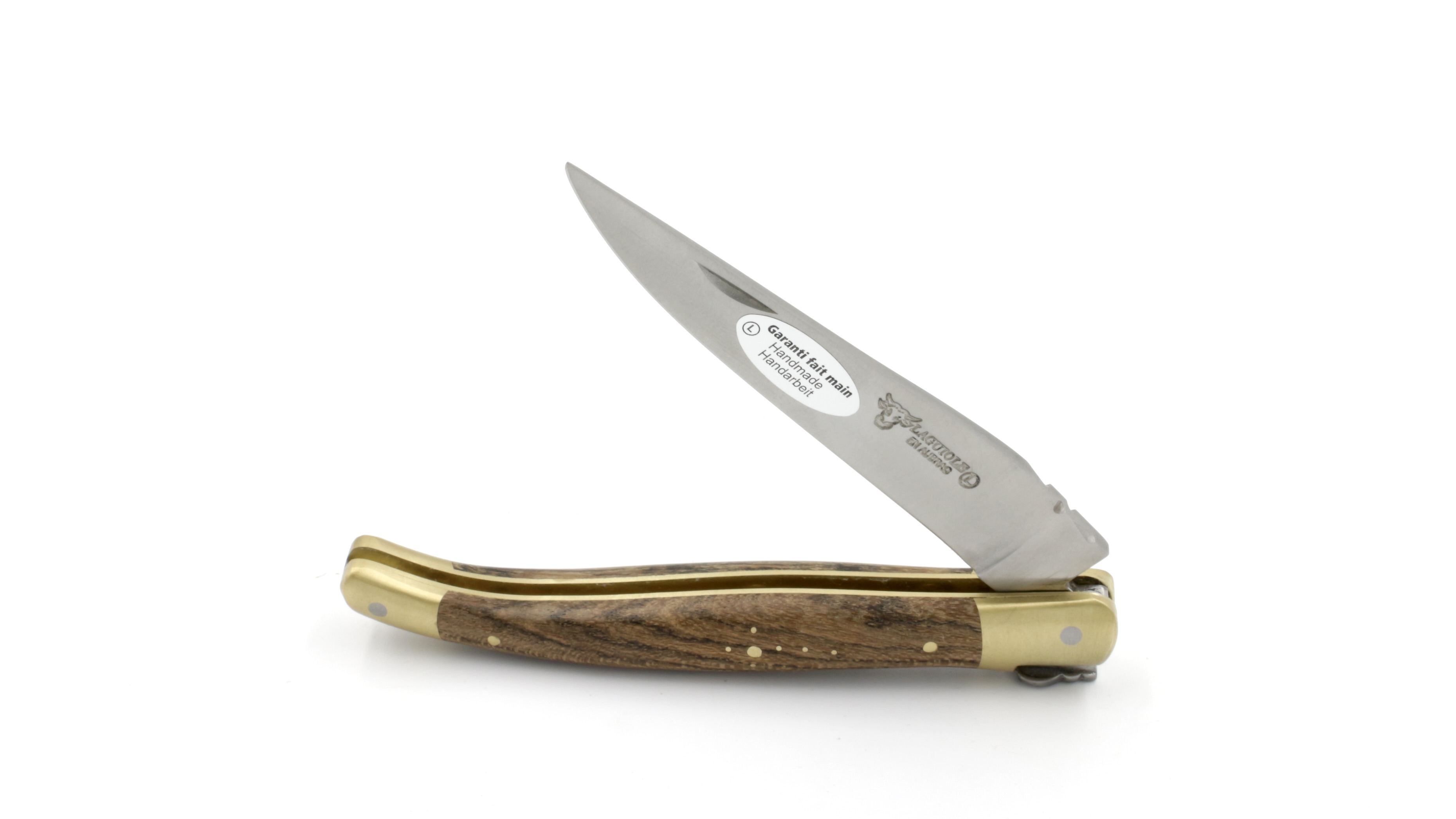 Laguiole en Aubrac Bocote Messingbacken matt 12 cm