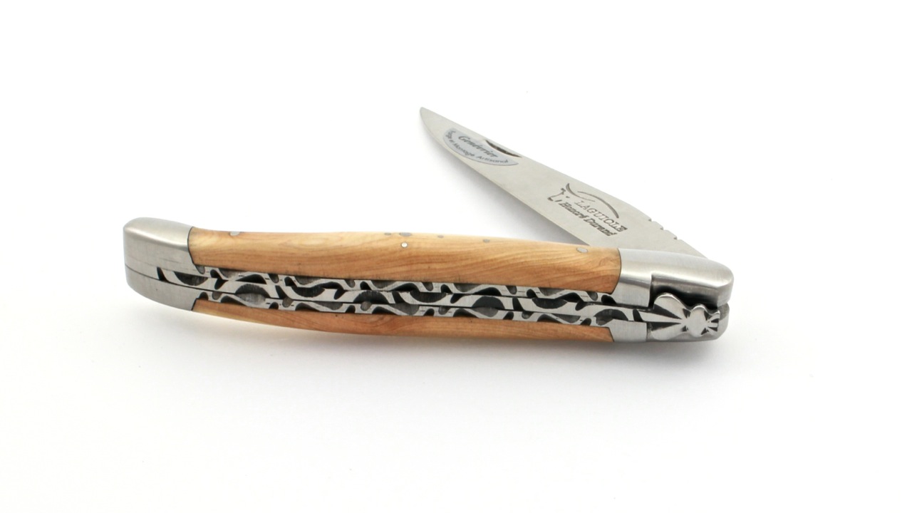 Honoré Durand Laguiole knife Prestige doubleplates Juniper 14C28 12 cm