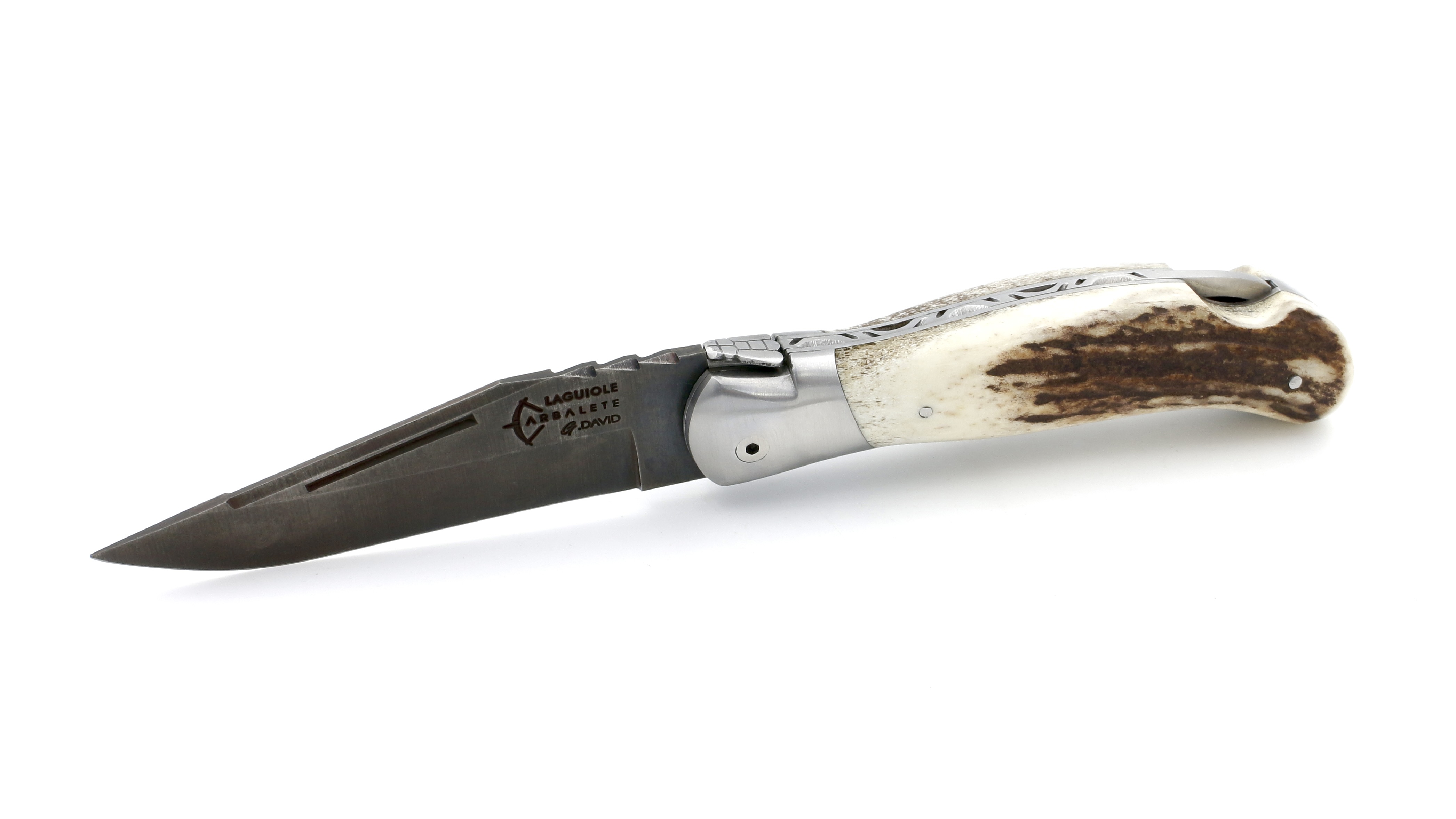 ARBALETE G. David  Laguiole hunting knife NATURE antique staghorn