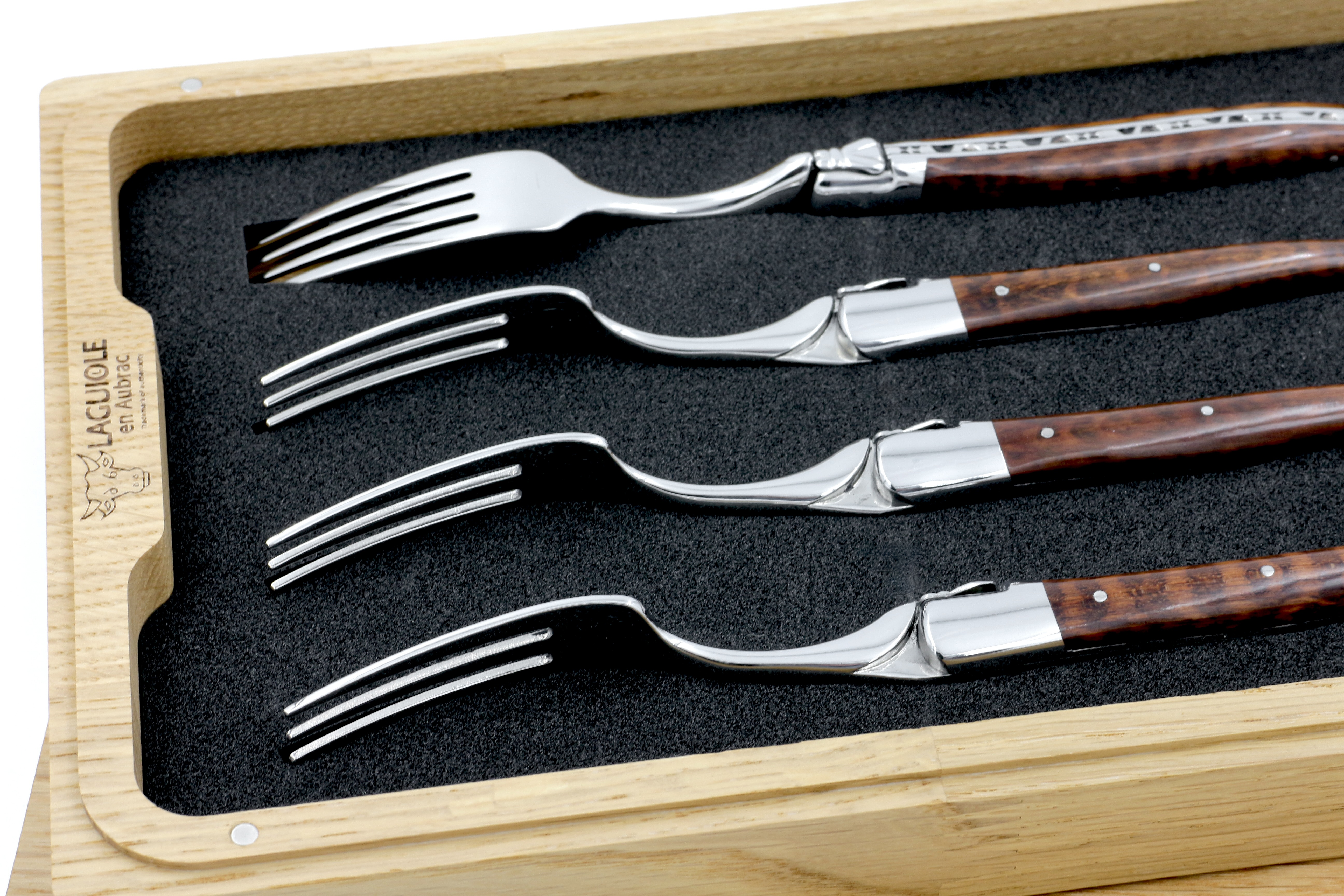 Laguiole en Aubrac Laguiole forks Amourette/snake wood Laguiole en Aubrac Laguiole forks Amourette/snake wood