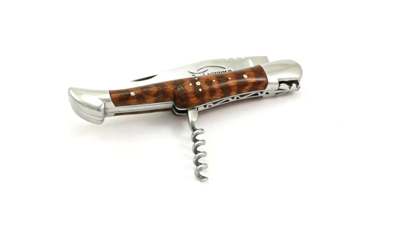 Honoré Durand Laguiole knife Prestige Amourette/Snakewood corkscrew 12 cm 14C28 Sandvik