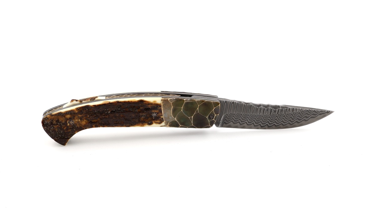MANU LAPLACE 1515 PRIMITIV mammothivory  Damacore® DC18“ damascus blade