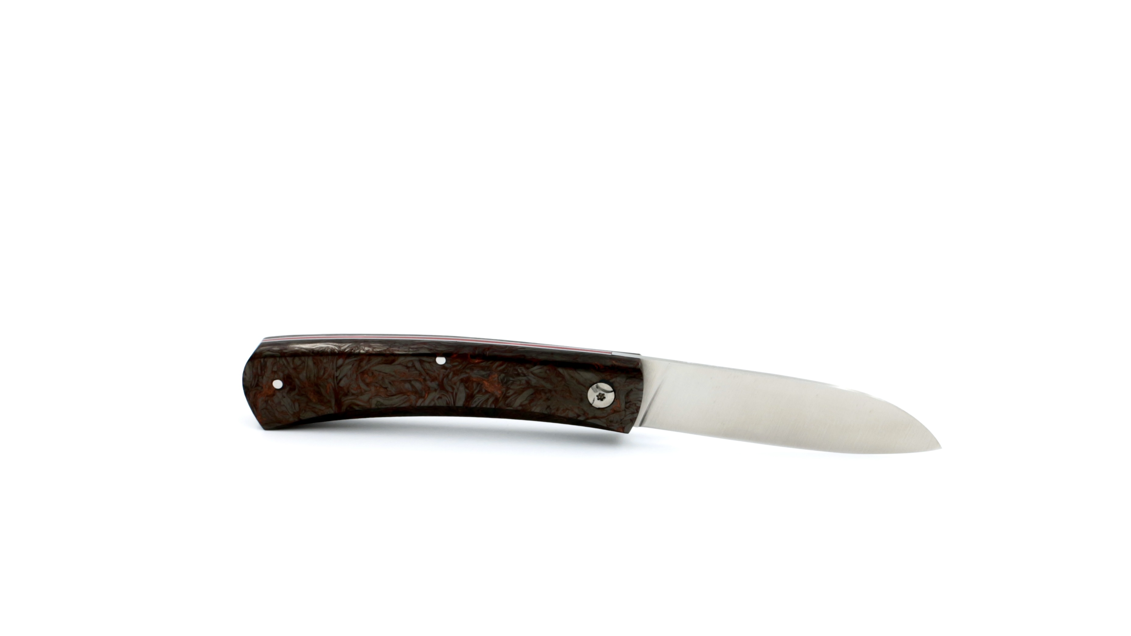 Roland LANNIER Spring Heeled Jack Taschenmesser  FATCarbon Dark Matter Kupfer