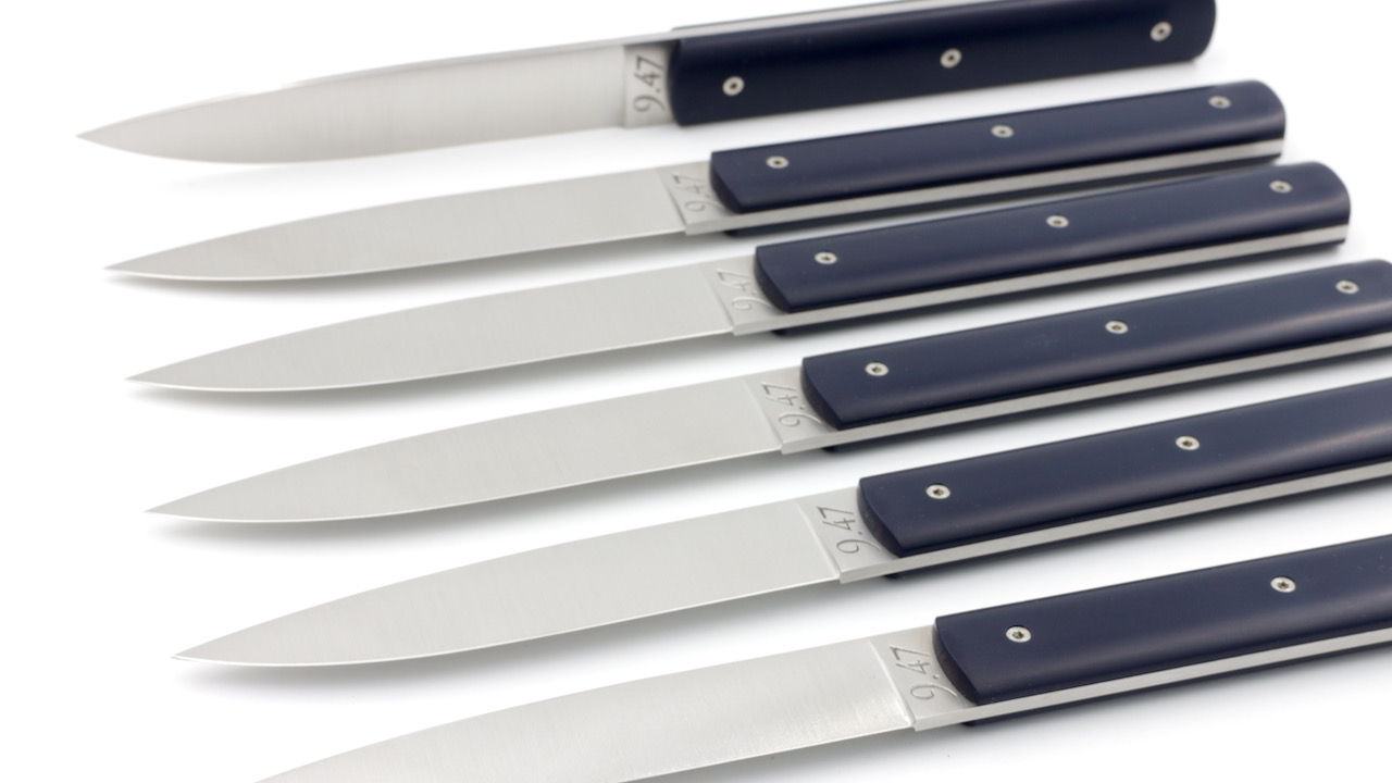 6-x-9-47-Blau-2 PERCEVAL 9.47 Steakmesser nachtblau Set 2-tlg. oder 6-tlg.