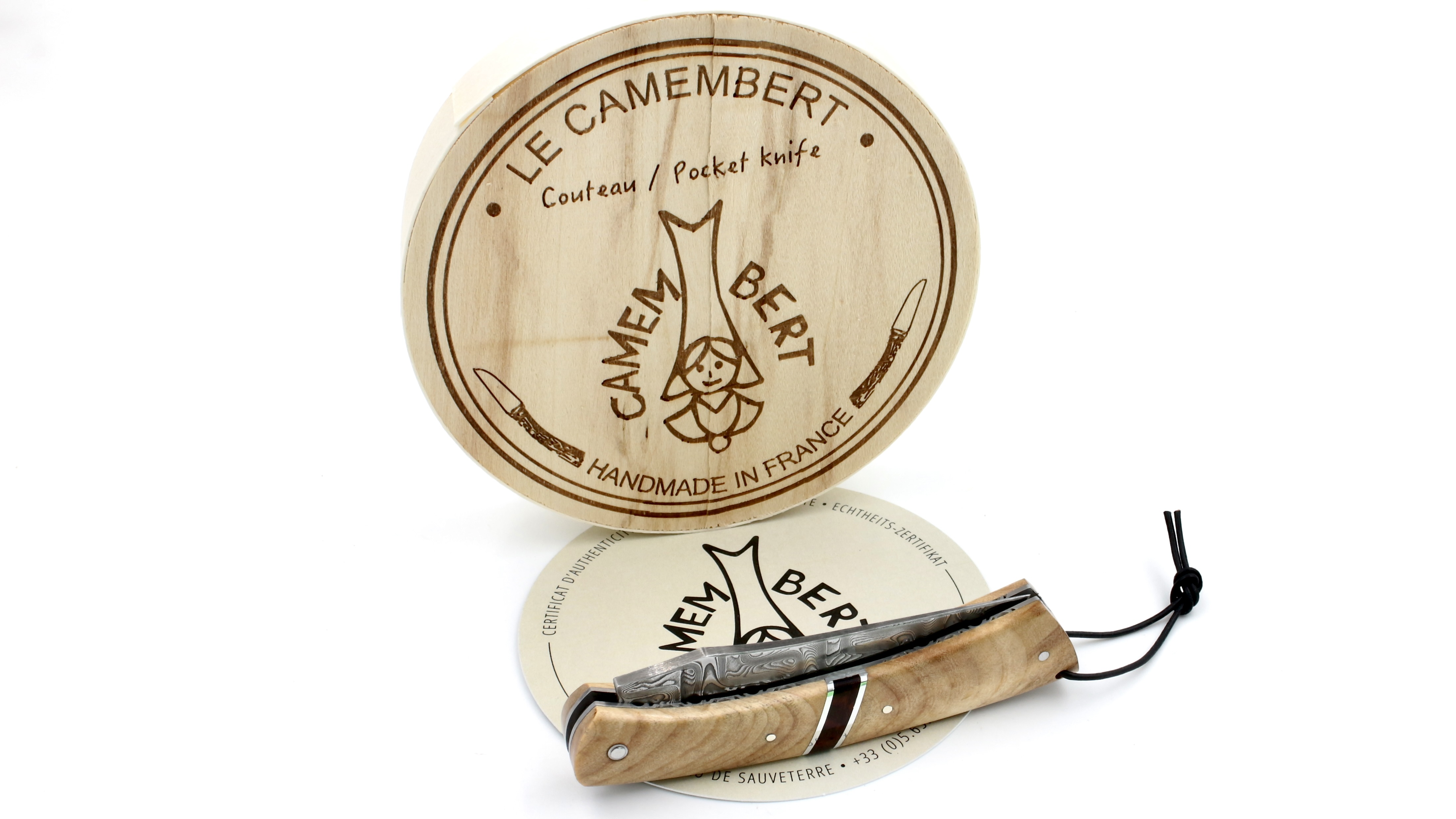 Laguiole en Aubrac CAMEMBERT knife limited edition poplar forw wood DSC® Carbondamast