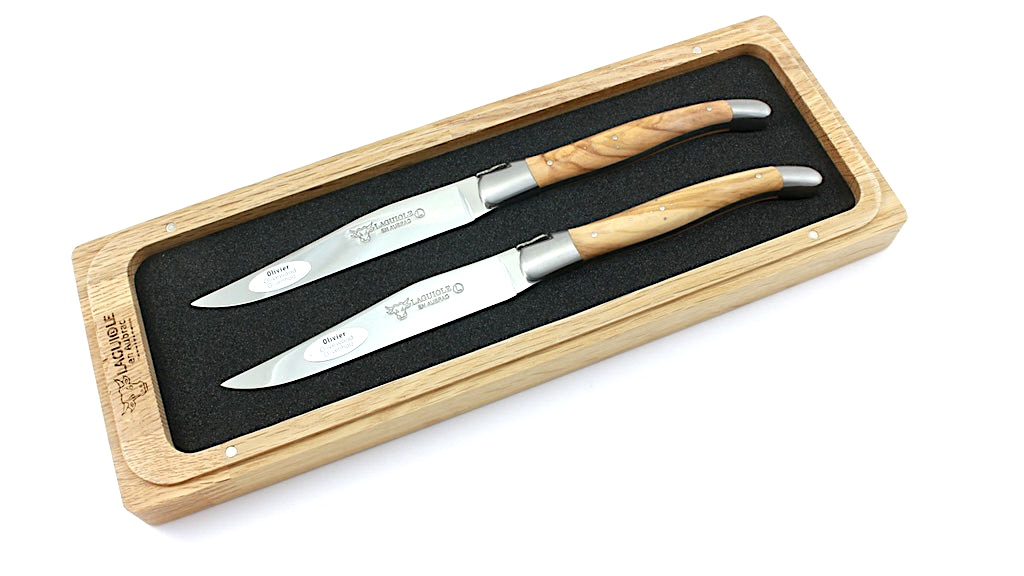 Laguiole en Aubrac Olive Laguiole Steakmesser Set
