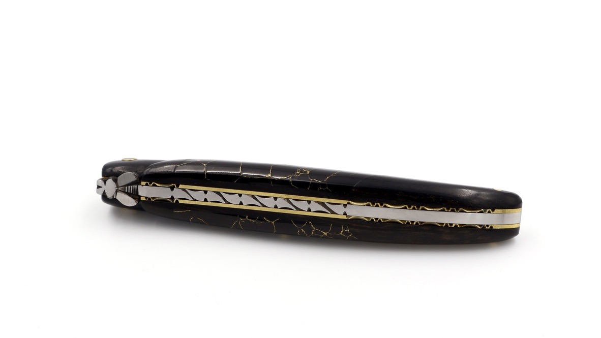 Laguiole en Aubrac ONYX Ebenholz  DSC® Carbon Damastklinge 12 cm