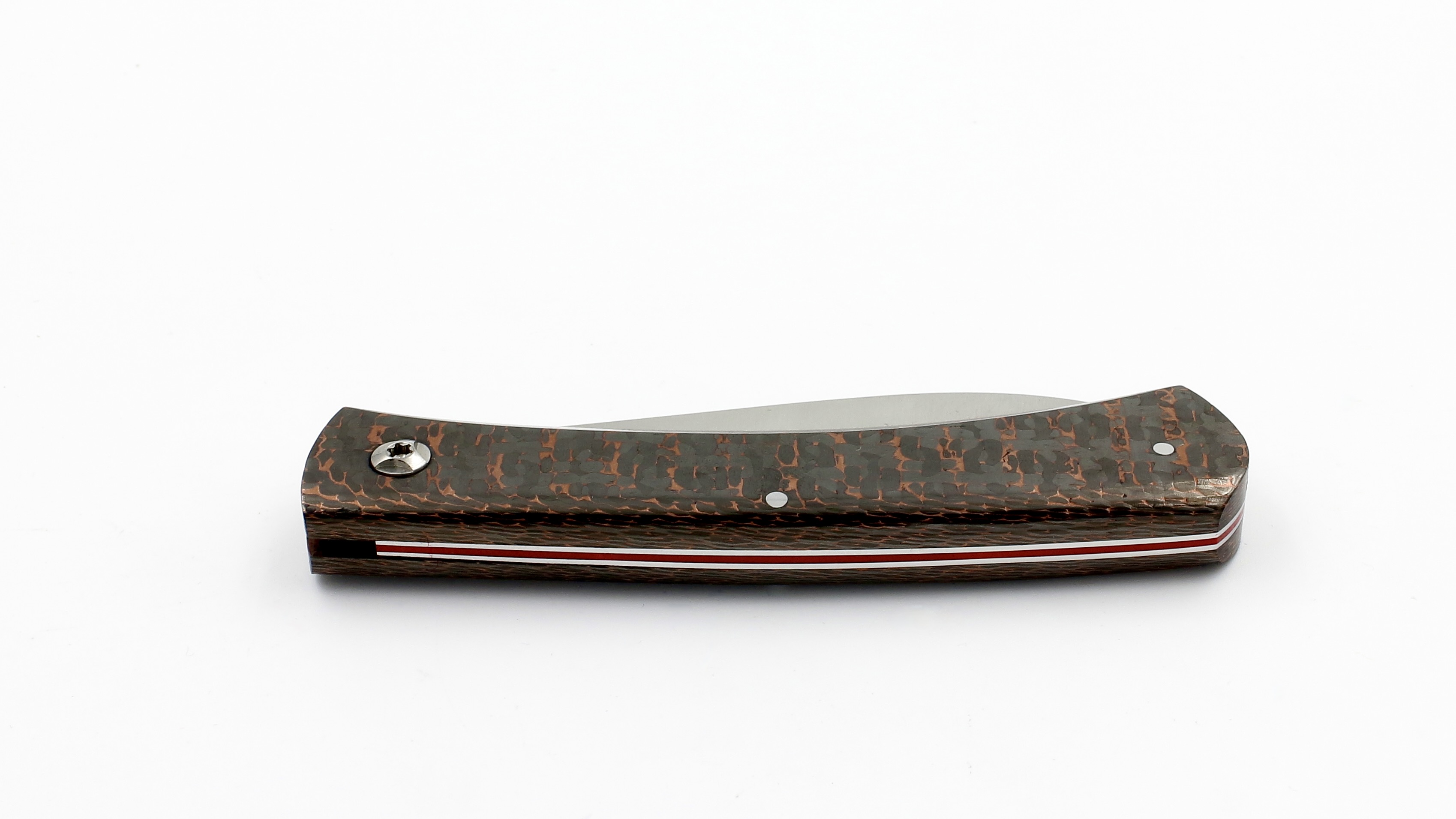 D5F515DD-8FDB-45AC-BA0C-DBA3F037C7BB_1_201_a Roland LANNIER Spring Heeled Jack Taschenmesser  FATCarbon Snake Skin Copper