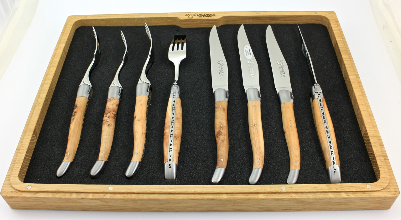 Laguiole en Aubrac 8-teilig Laguiole Besteck Set Wacholder