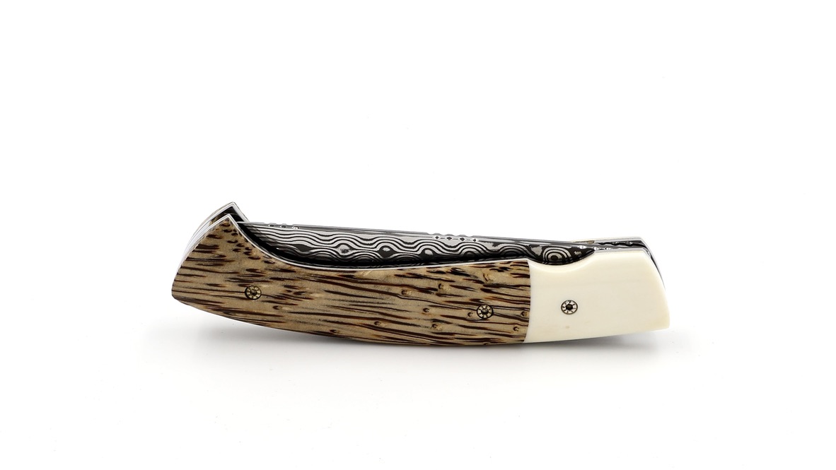 MANU LAPLACE 1515 ZULU palmwood and buffalo bone damascus