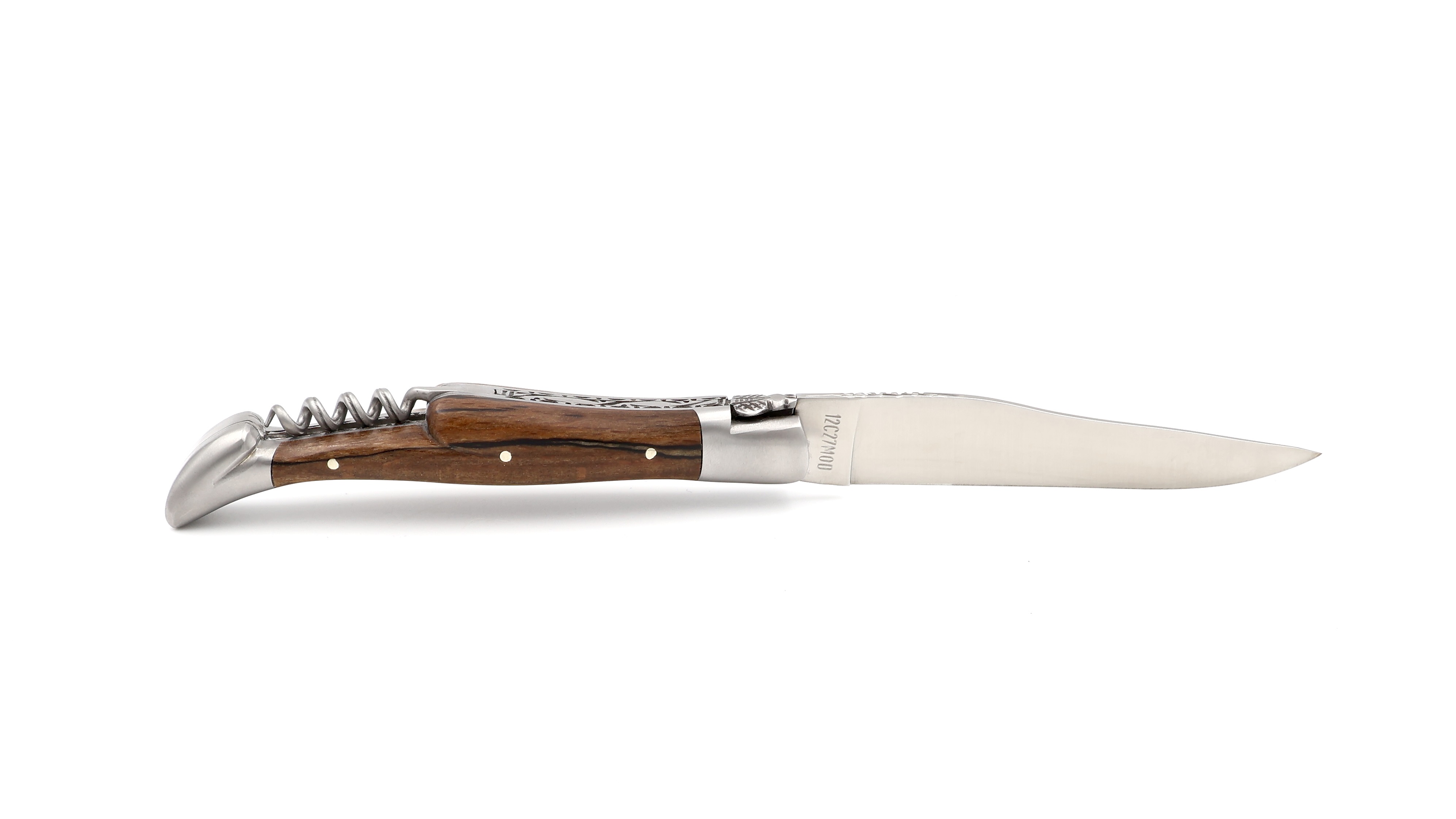 Laguiole en Aubrac doubleplate knife with corkscrew Aubrac wood 12 cm
