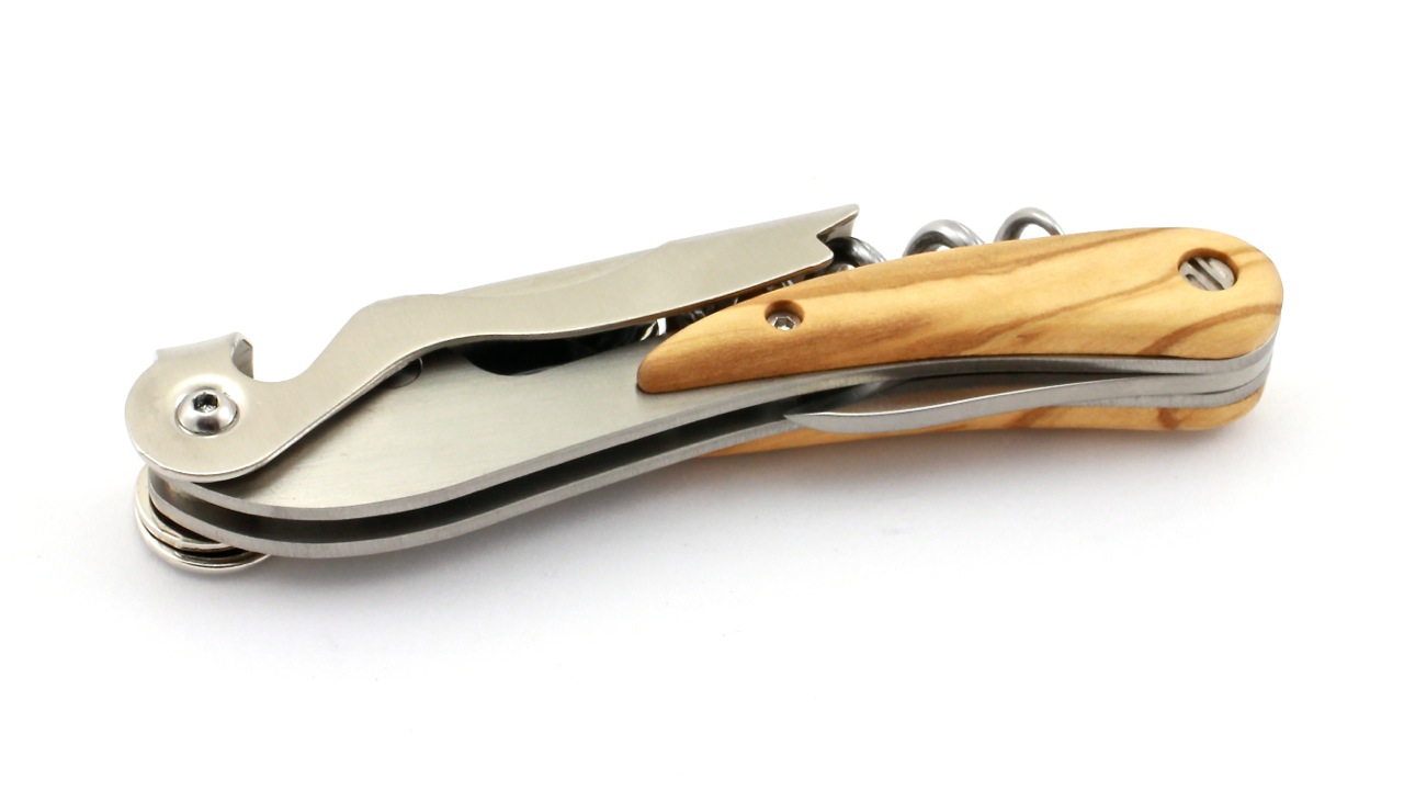 Saladini two stage sommelier knife olive wood 