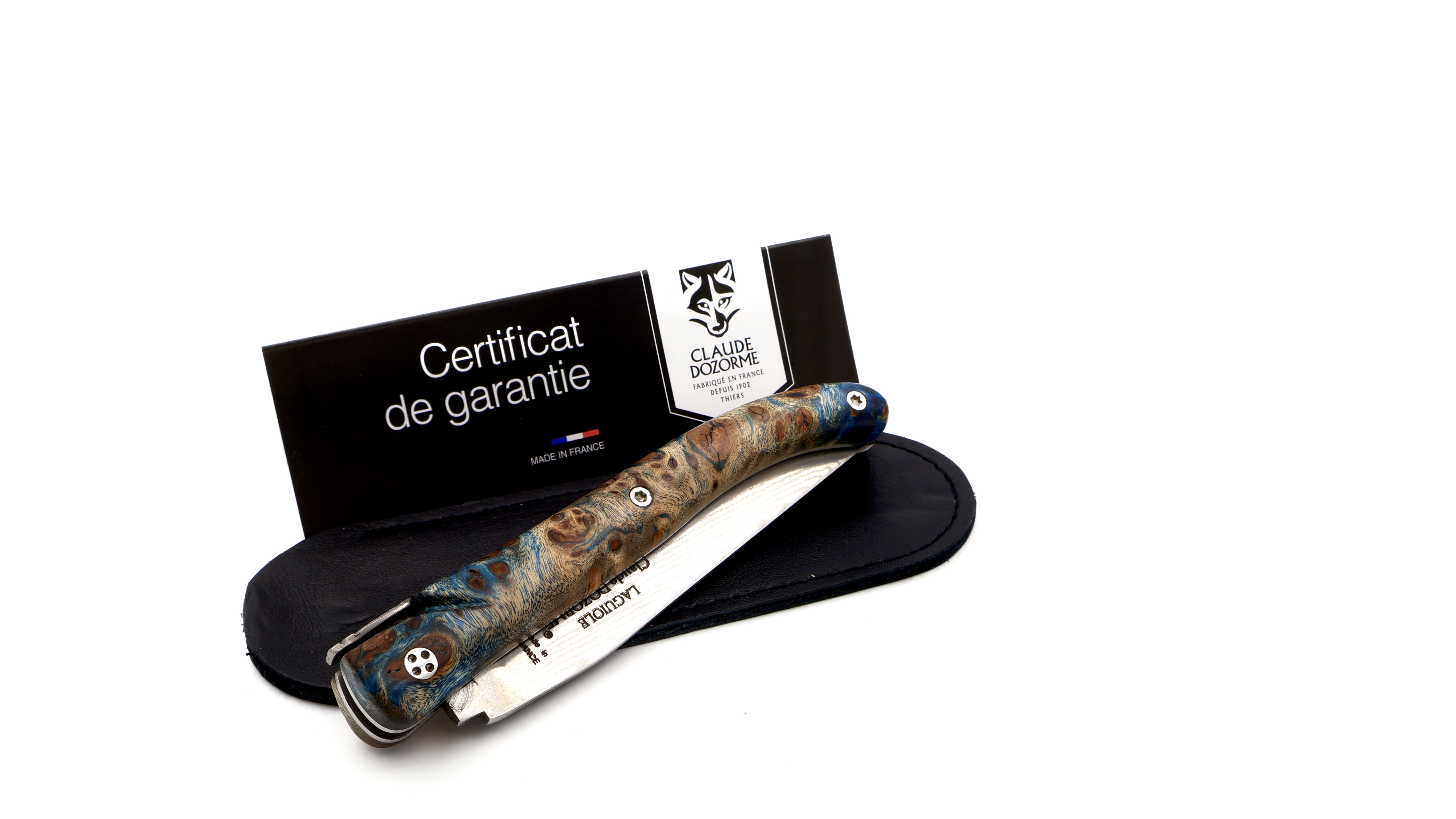 Claude DOZORME Laguiole maple burlwood 12 cm VG10 damascus