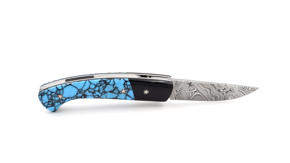 MANU LAPLACE 1515 PETIT Esprit Amèrindiens buffalohorn turquis damasus