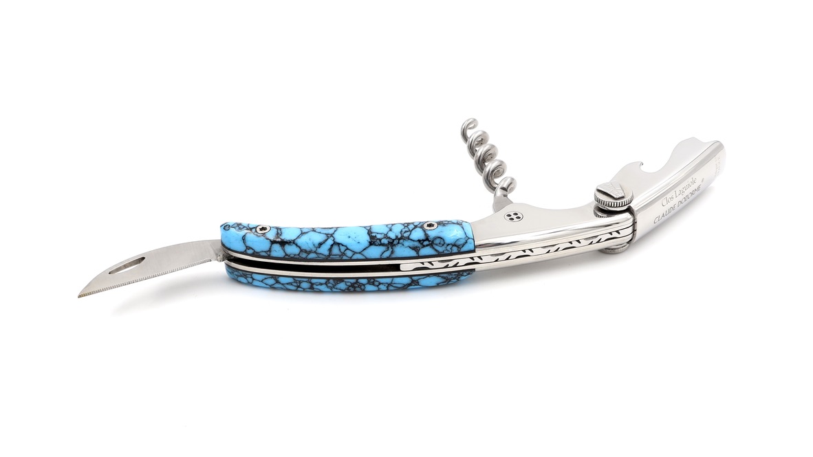 Claude DOZORME CLOS Laguiole Sommeliermesser Türkisstein 