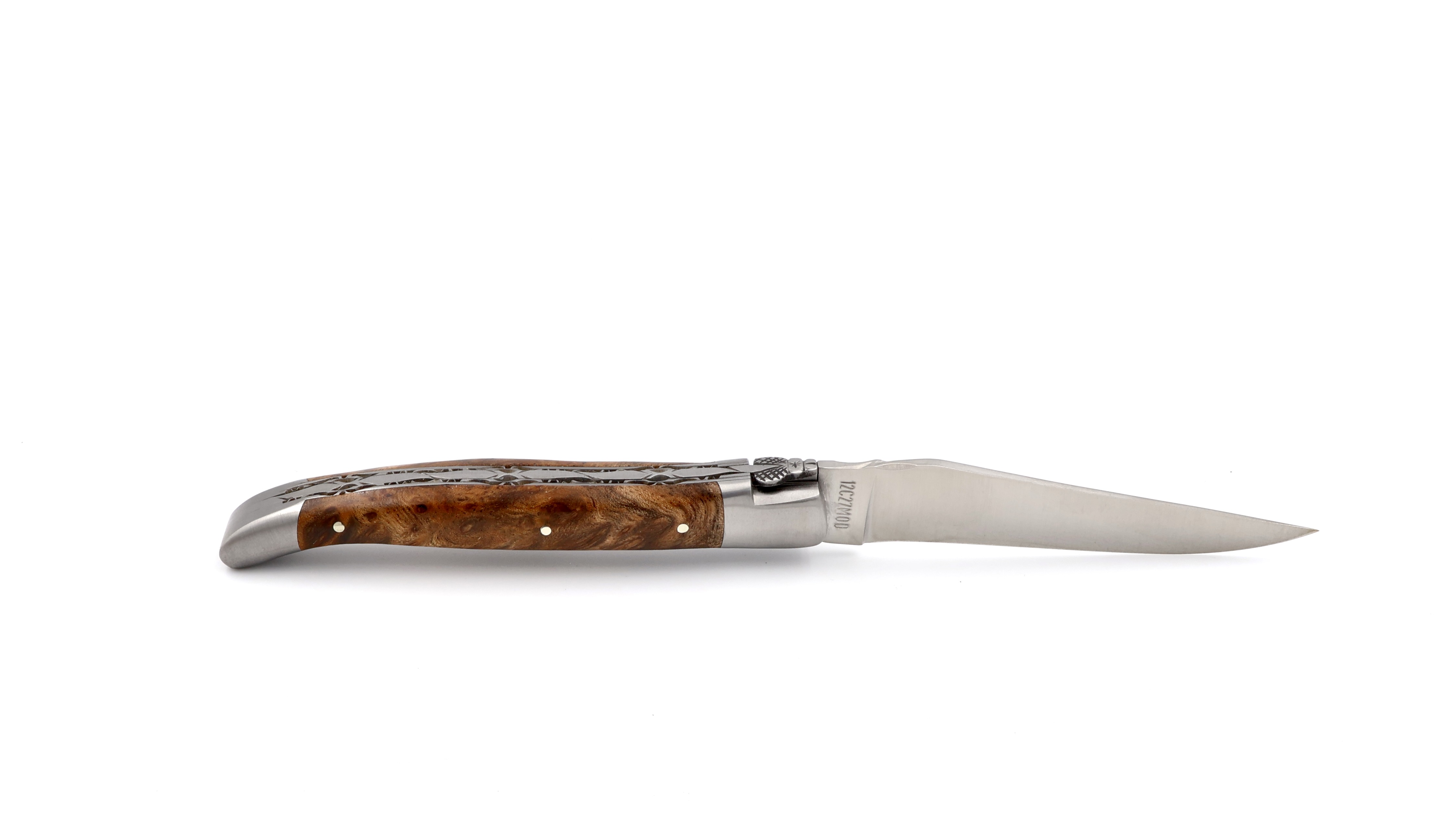 Laguiole en Aubrac doubleplate knife albizia wood 12 cm