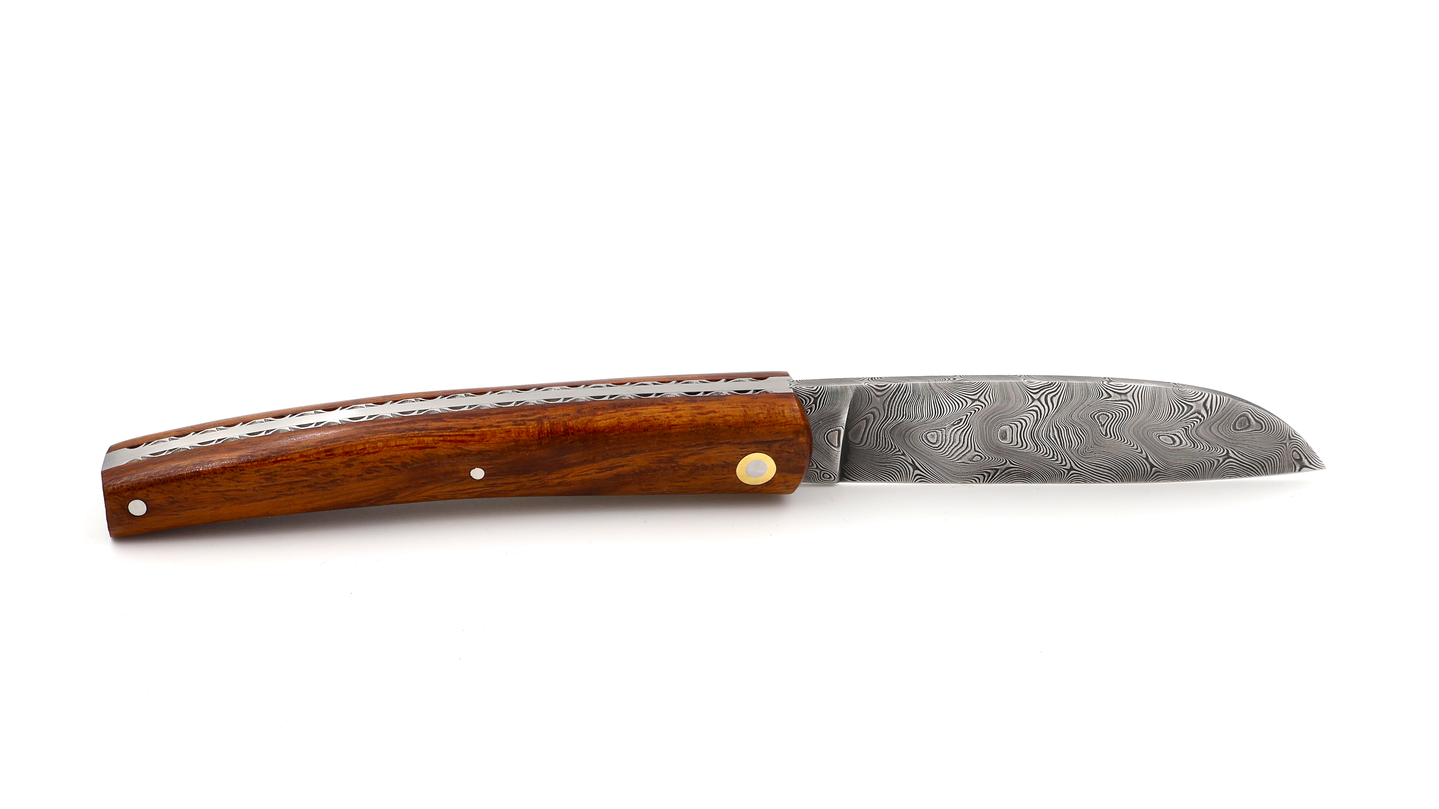 Liadou du Vallon® PETIT iron wood burl chiseled plates damascus 10,5 cm