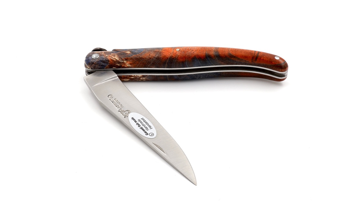 Laguiole en Aubrac Laguiole elder burl with EARTH bee DSC® Carbon damascus 12 cm