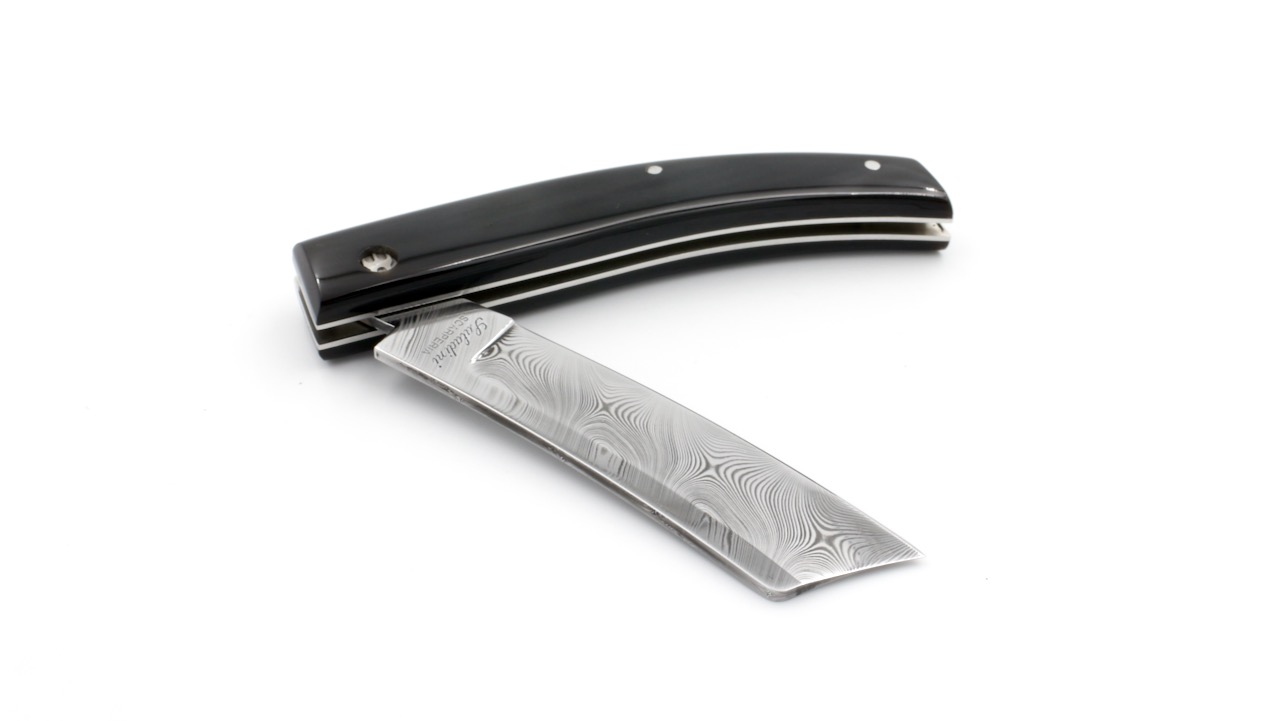 Saladini knife RASOLINO buffalo horn damascus 